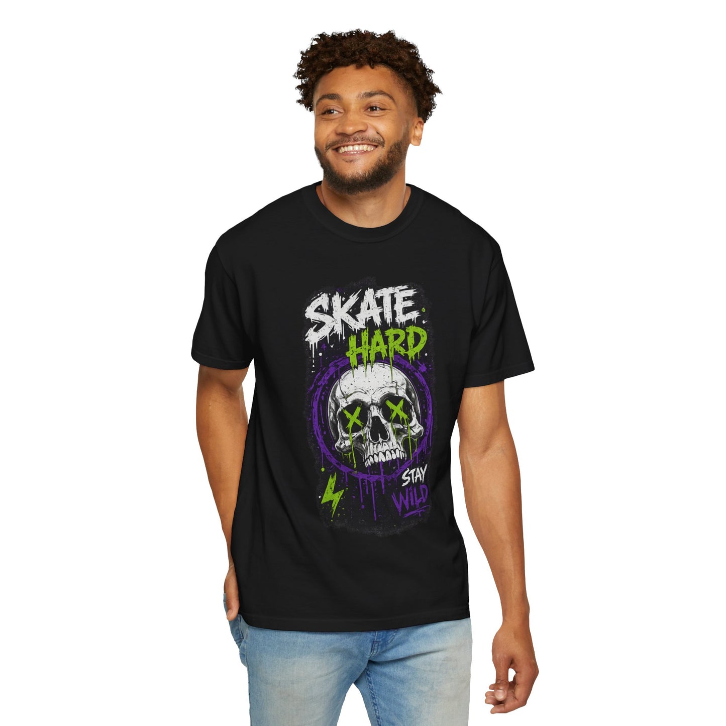 Skate Hard Skull T-Shirt — Stay Wild Graphic Tee