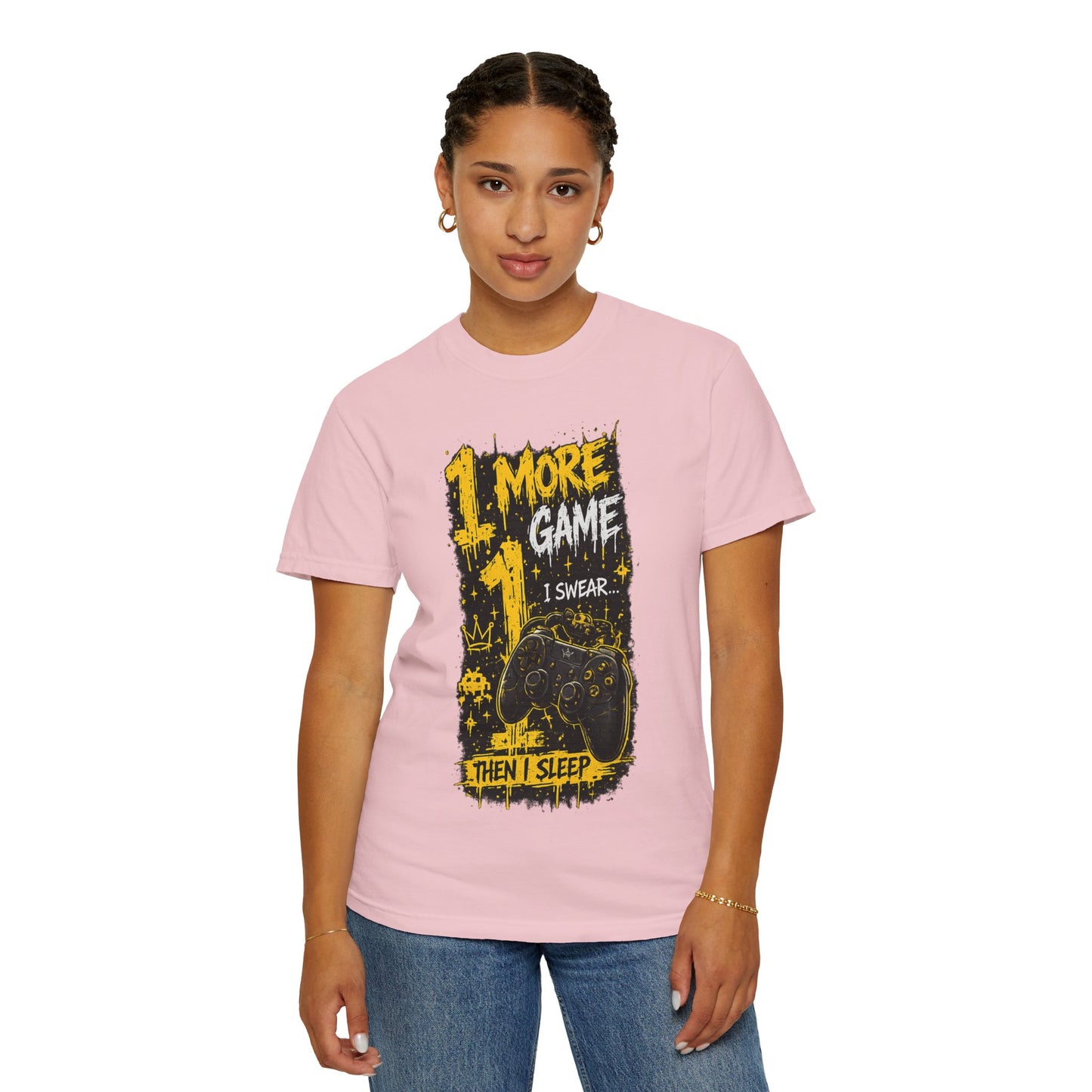 Gaming T-Shirt — “1 More Game I Swear Then I Sleep” Graphic Tee