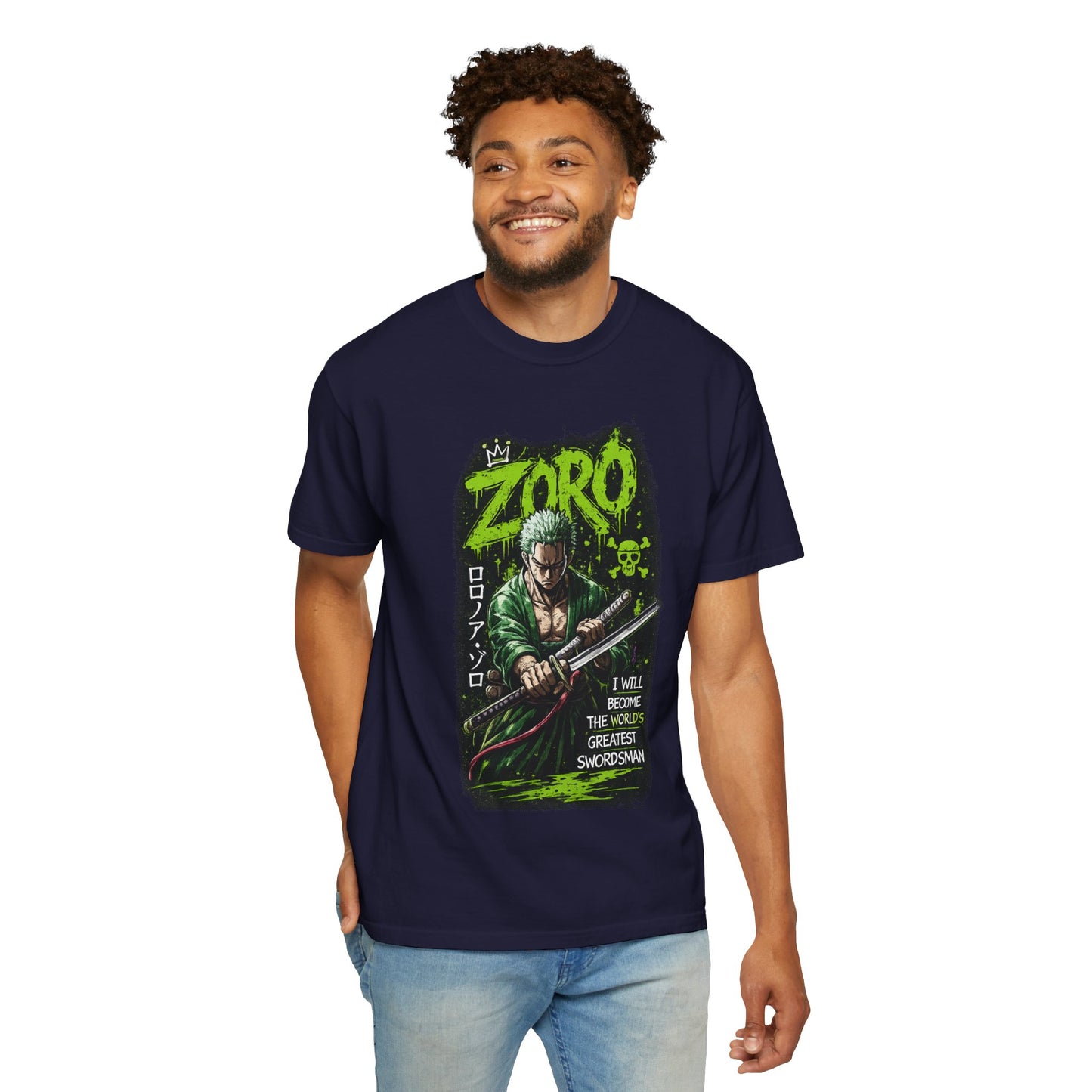 Zoro Graphic T-Shirt — 'I Will Become The World's Greatest Swordsman' Anime Tee