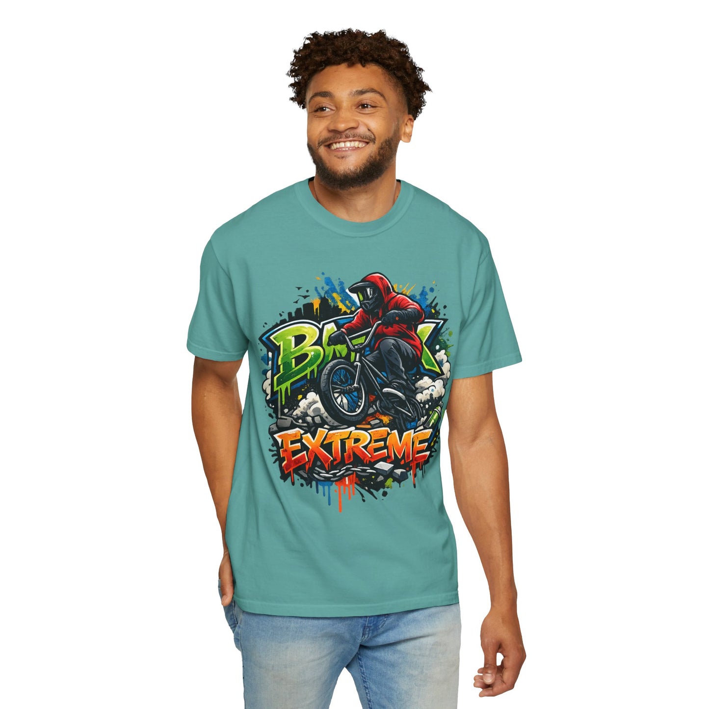 Extreme BMX Rider T-Shirt — Graffiti Stunt Bike Tee