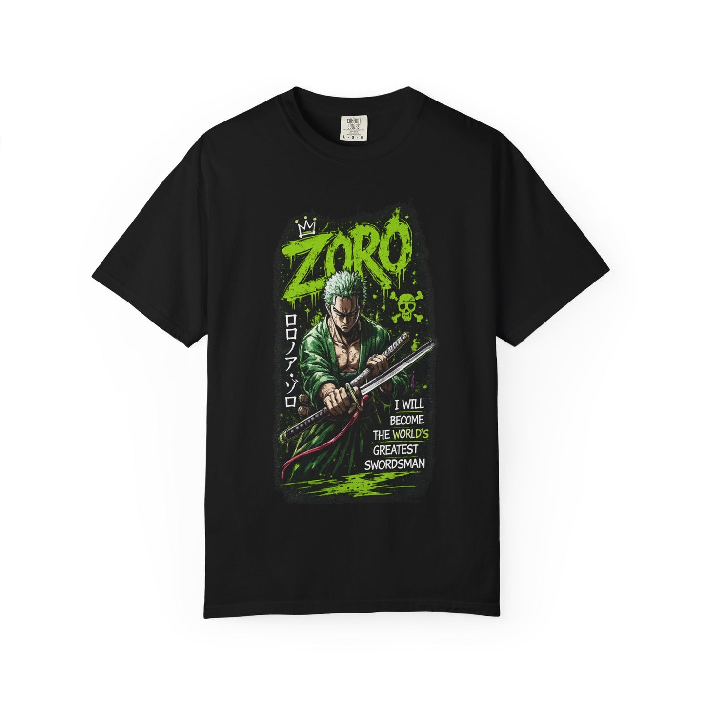 Zoro Graphic T-Shirt — 'I Will Become The World's Greatest Swordsman' Anime Tee
