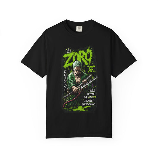 Zoro Graphic T-Shirt — 'I Will Become The World's Greatest Swordsman' Anime Tee
