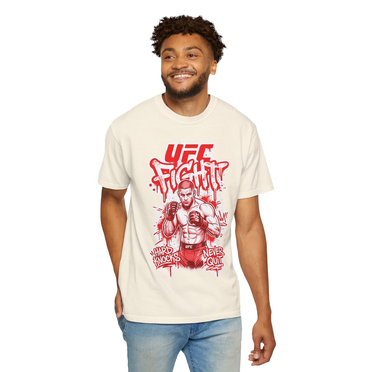 Fight Club MMA T-Shirt — 'UFC Fight' Graphic Tee, 'Hard Knocks Never Quit'