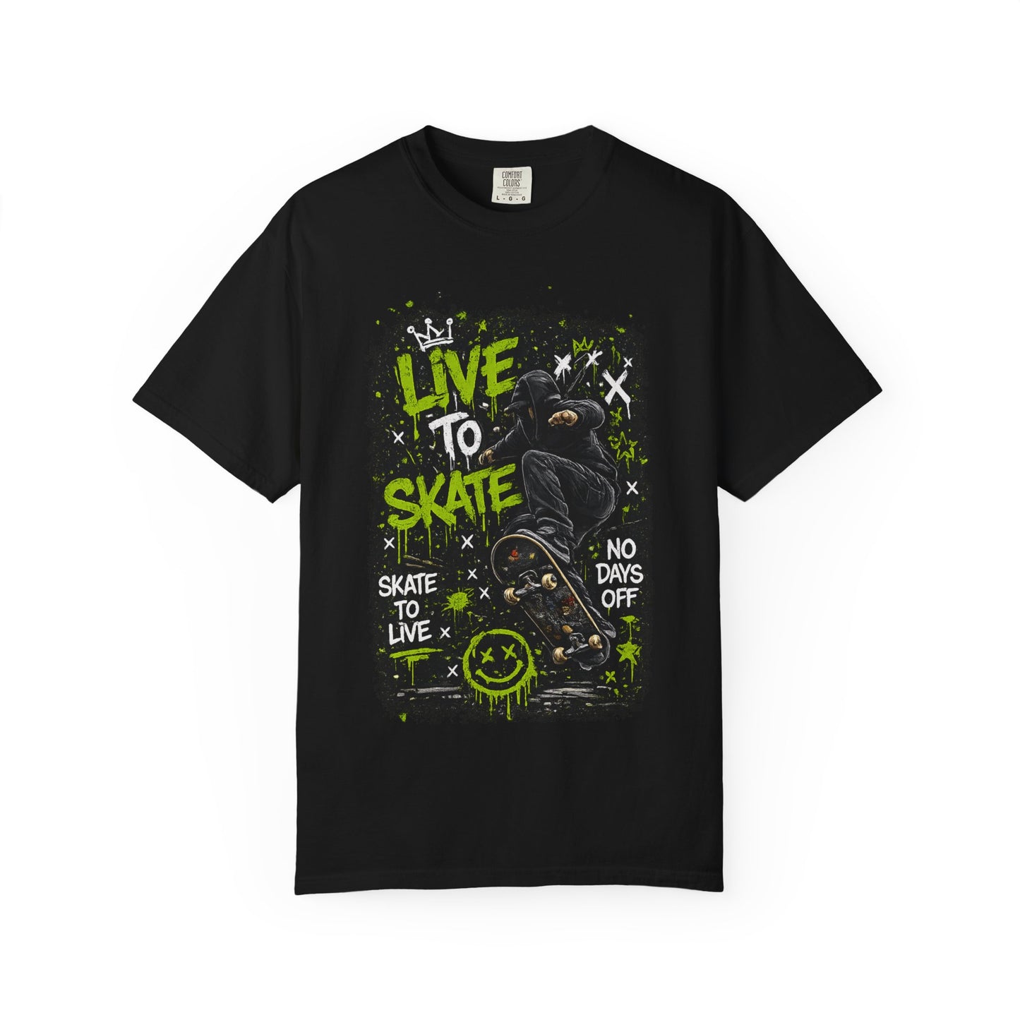 Live to Skate Graphic T-Shirt – Skateboarder Streetwear Tee