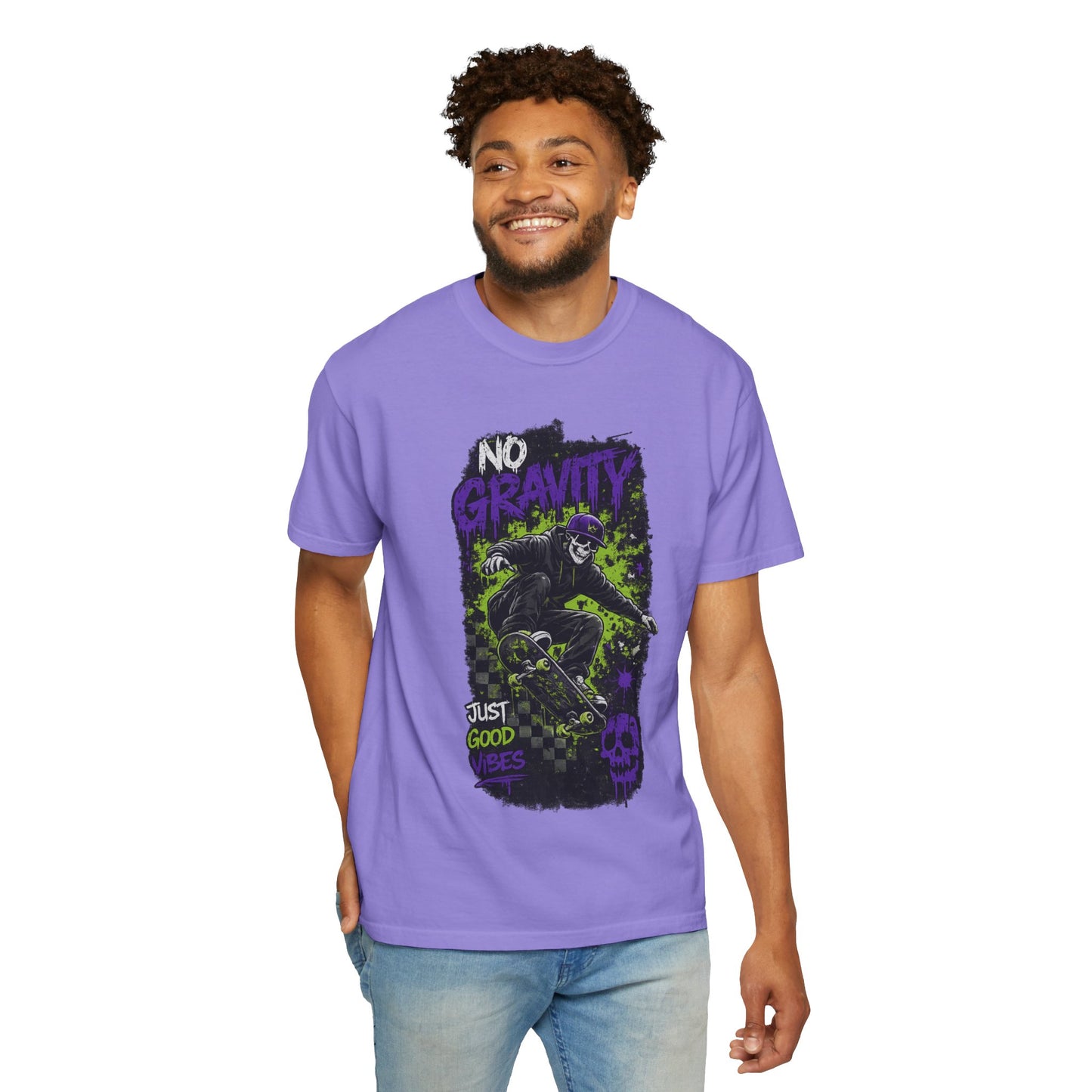 No Gravity Skateboard T-Shirt — Skate Punk Graphic Tee ("Just Good Times")