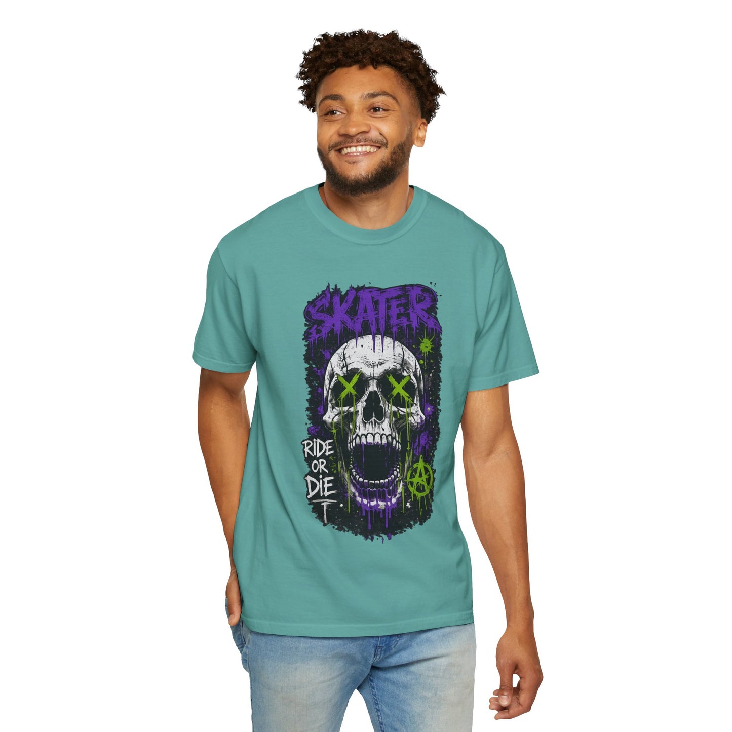 Skater Skull T-Shirt — "Ride or Die" Graphic Tee