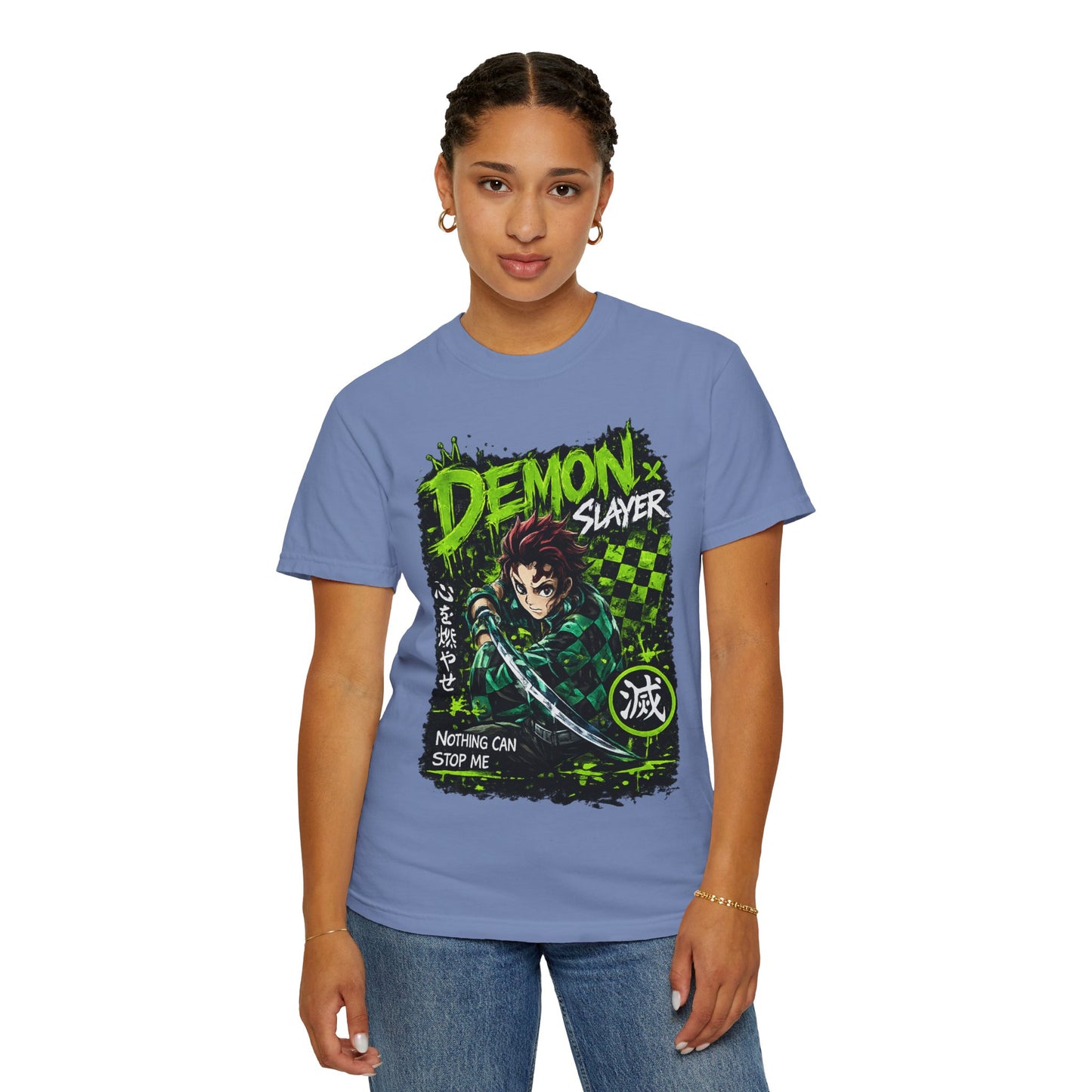 Demon Slayer Graphic T-Shirt — 'Nothing Can Stop Me' Anime Hero Tee
