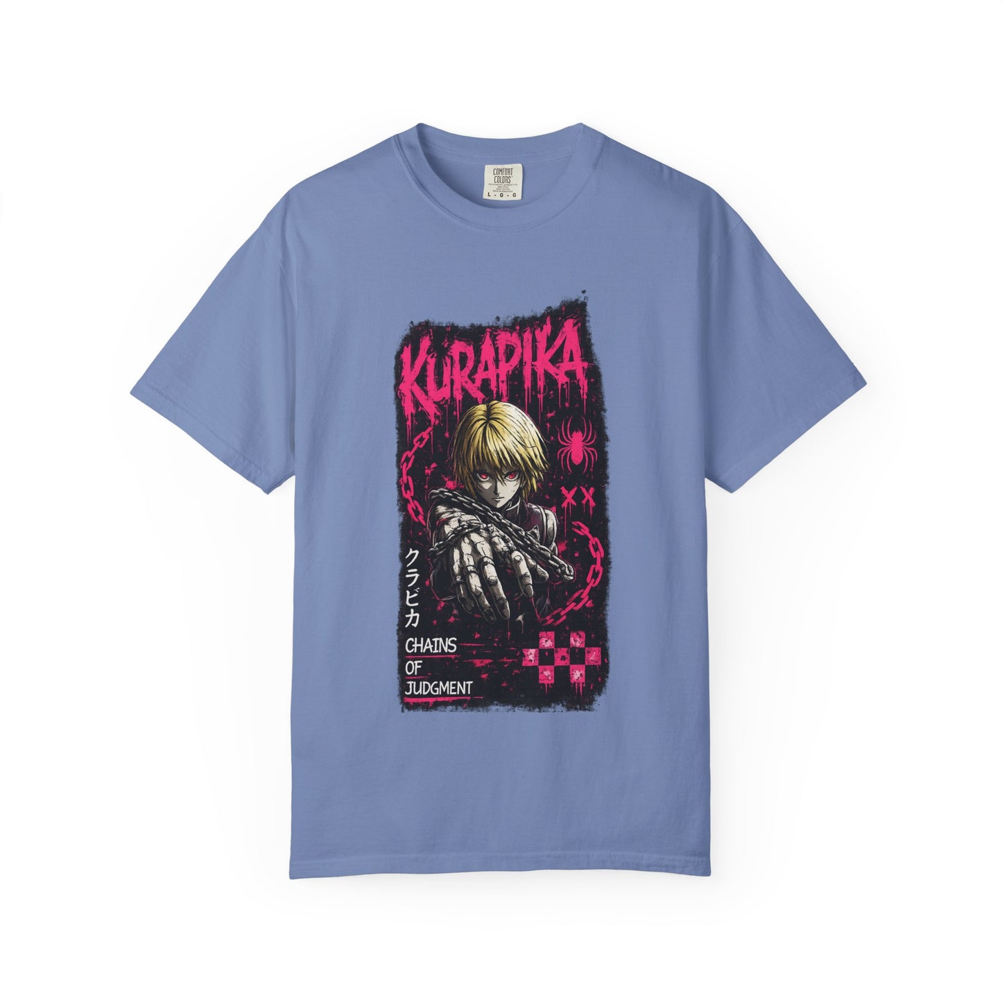 Kurapika Graphic T-Shirt — Anime Thriller 'Chains of Judgment' Tee