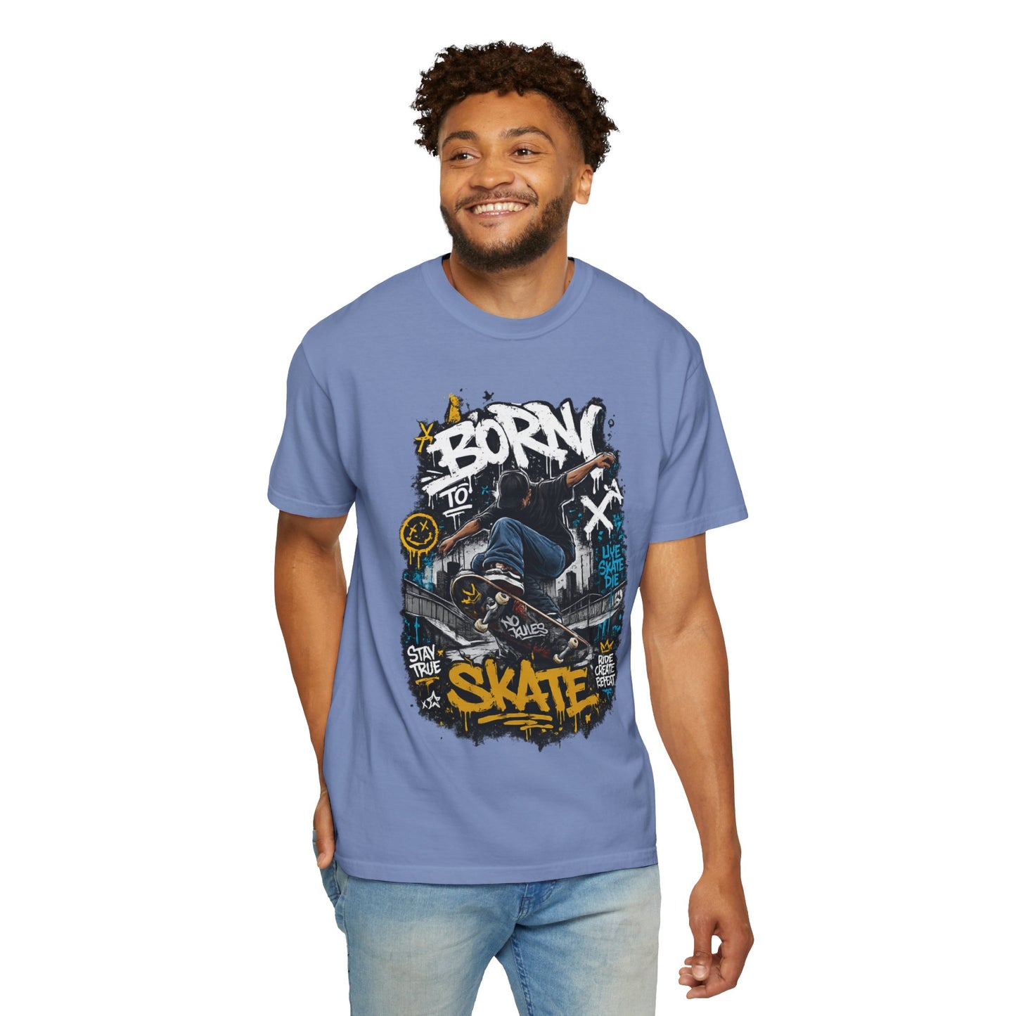 Born To Skate graphic tee | Skateboarder street art T-Shirt