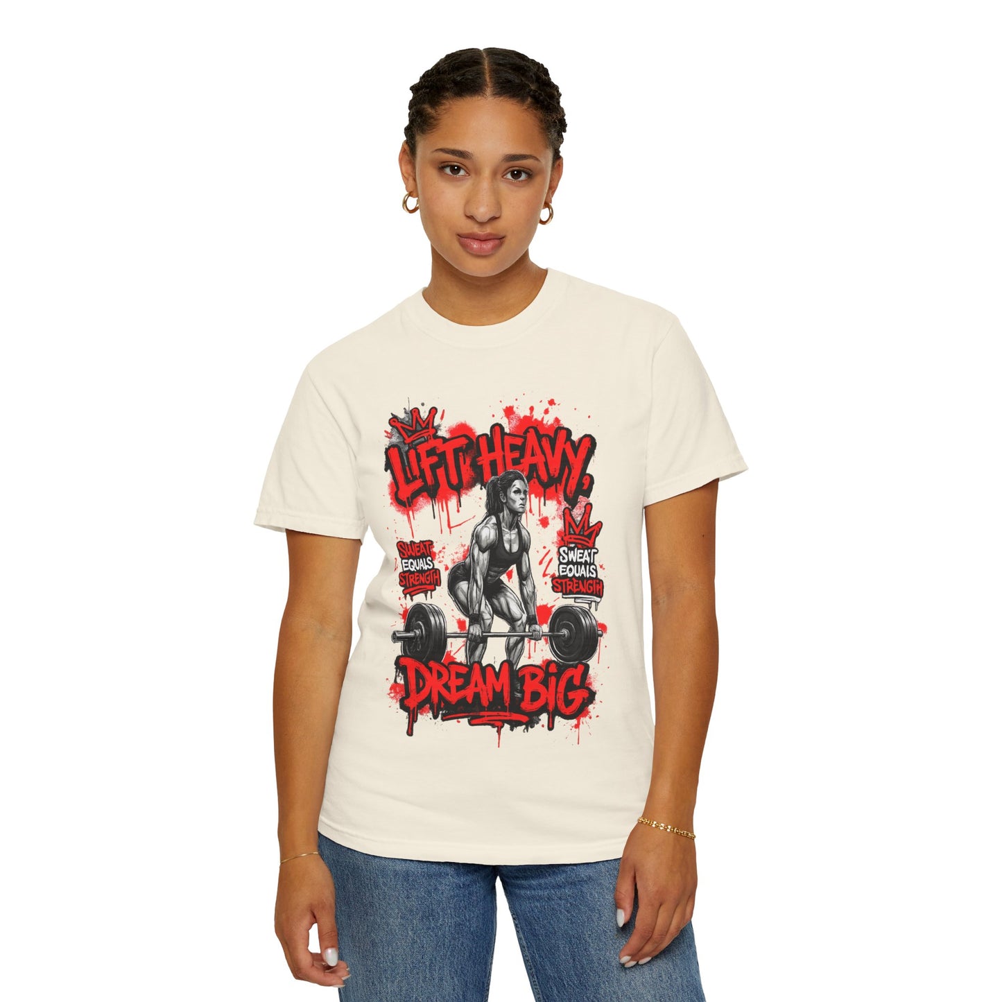 Lift Heavy Dream Big T-shirt | Female Deadlift Weightlifting Design