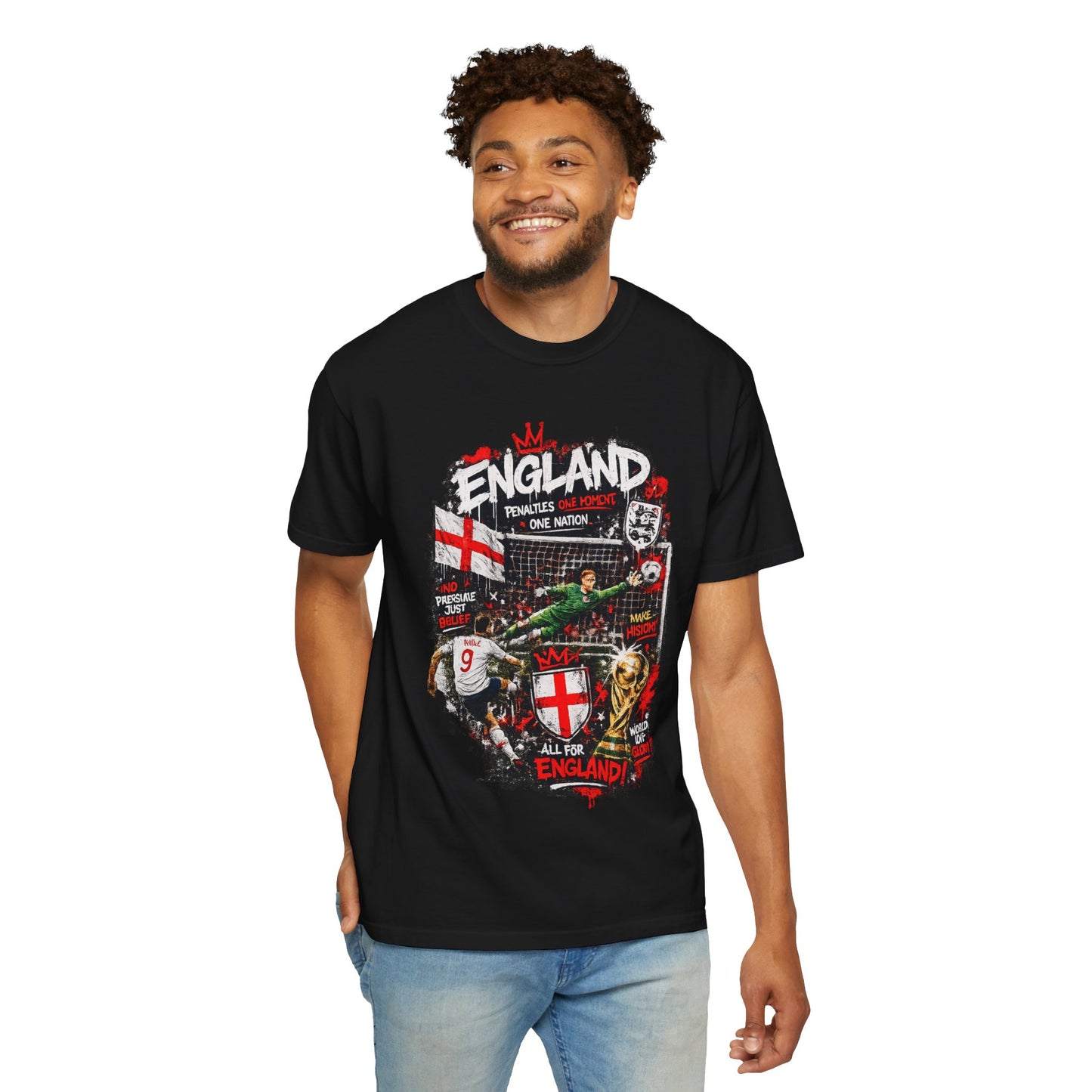 England Football Collage T-shirt | St George Cross, Soccer Icons