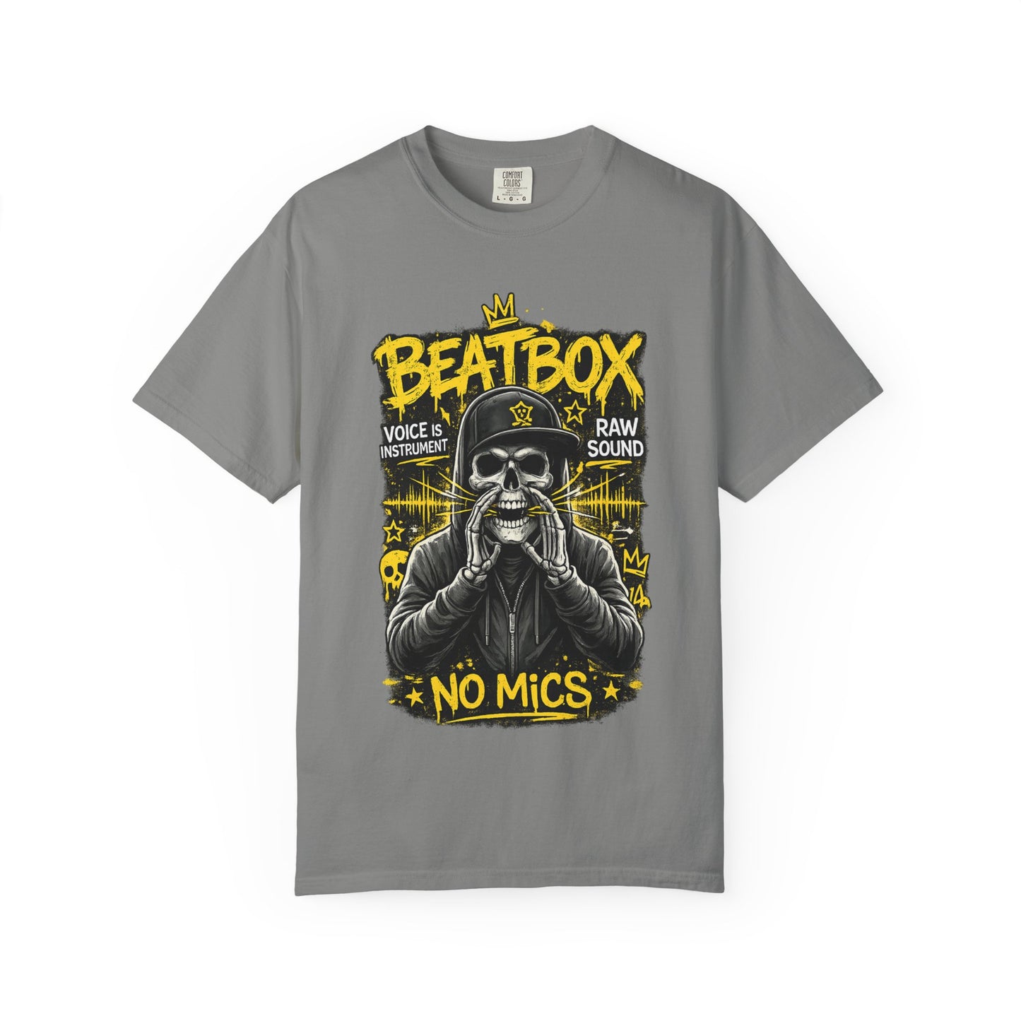 Beatbox No Mics T-Shirt — Skull Vocalist Streetwear Tee