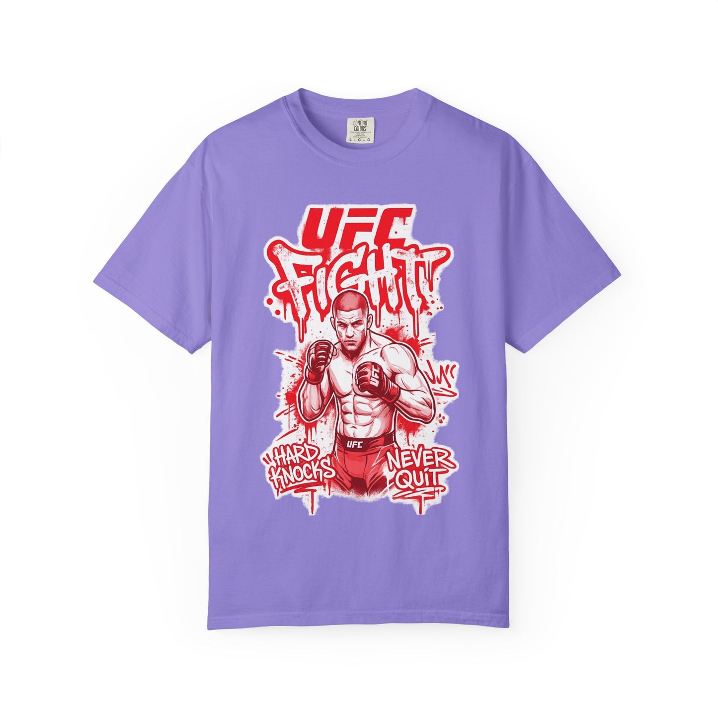 Fight Club MMA T-Shirt — 'UFC Fight' Graphic Tee, 'Hard Knocks Never Quit'