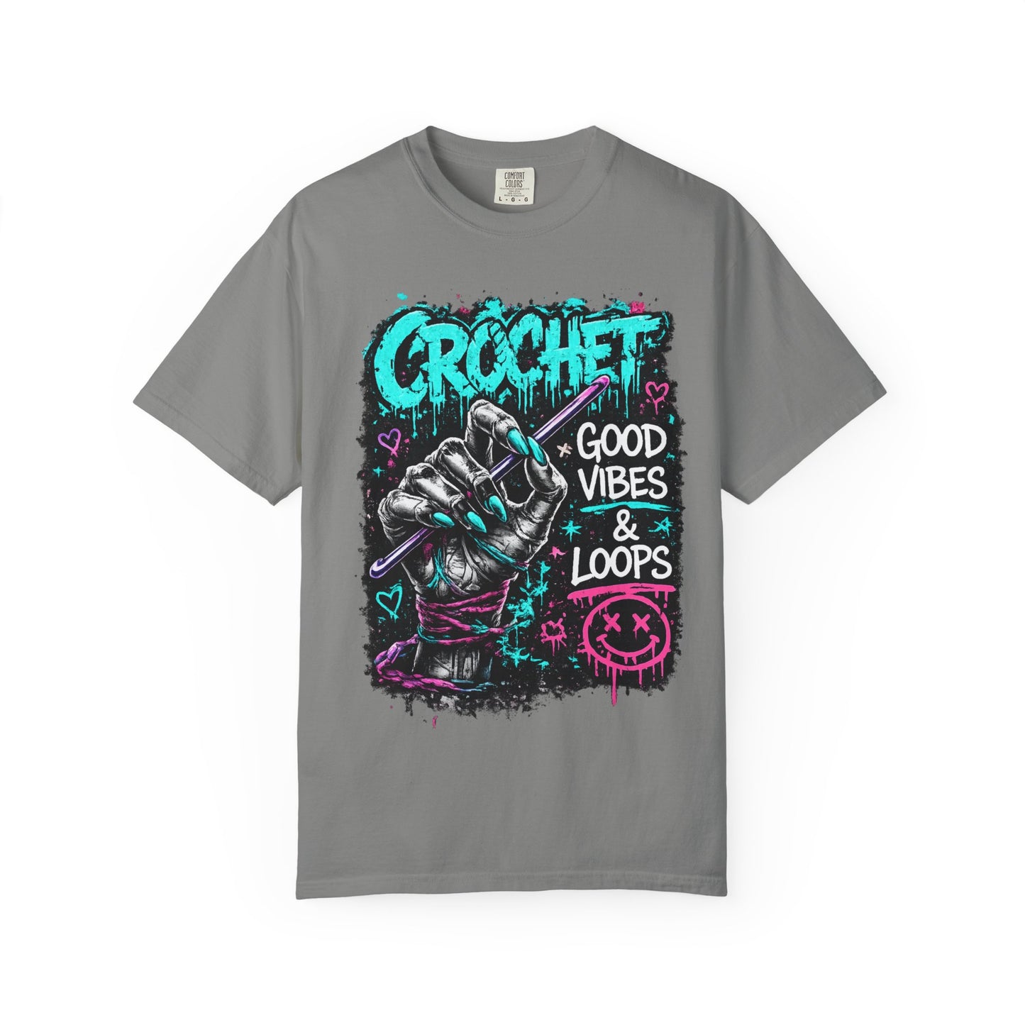 Crochet 'Good Vibes & Loops' Graphic T-Shirt