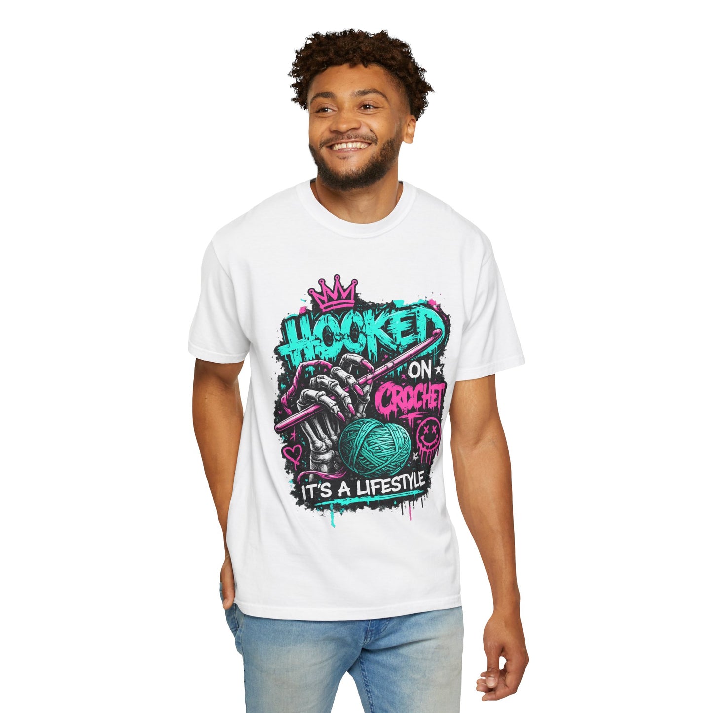 Hooked on Crochet T-Shirt — "It's a Lifestyle" Graphic Tee for Crochet Lovers