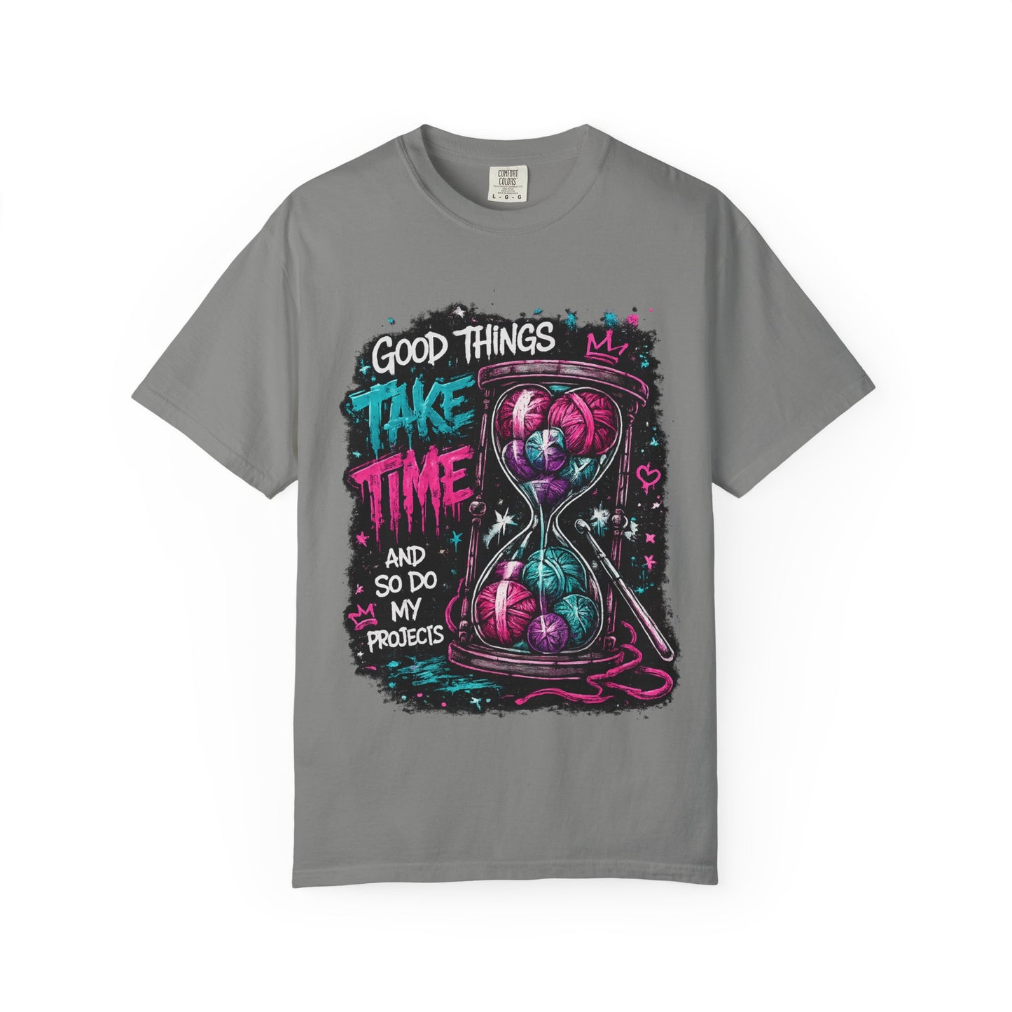 Motivational Hourglass T-Shirt — "Good Things Take Time" Graphic Tee