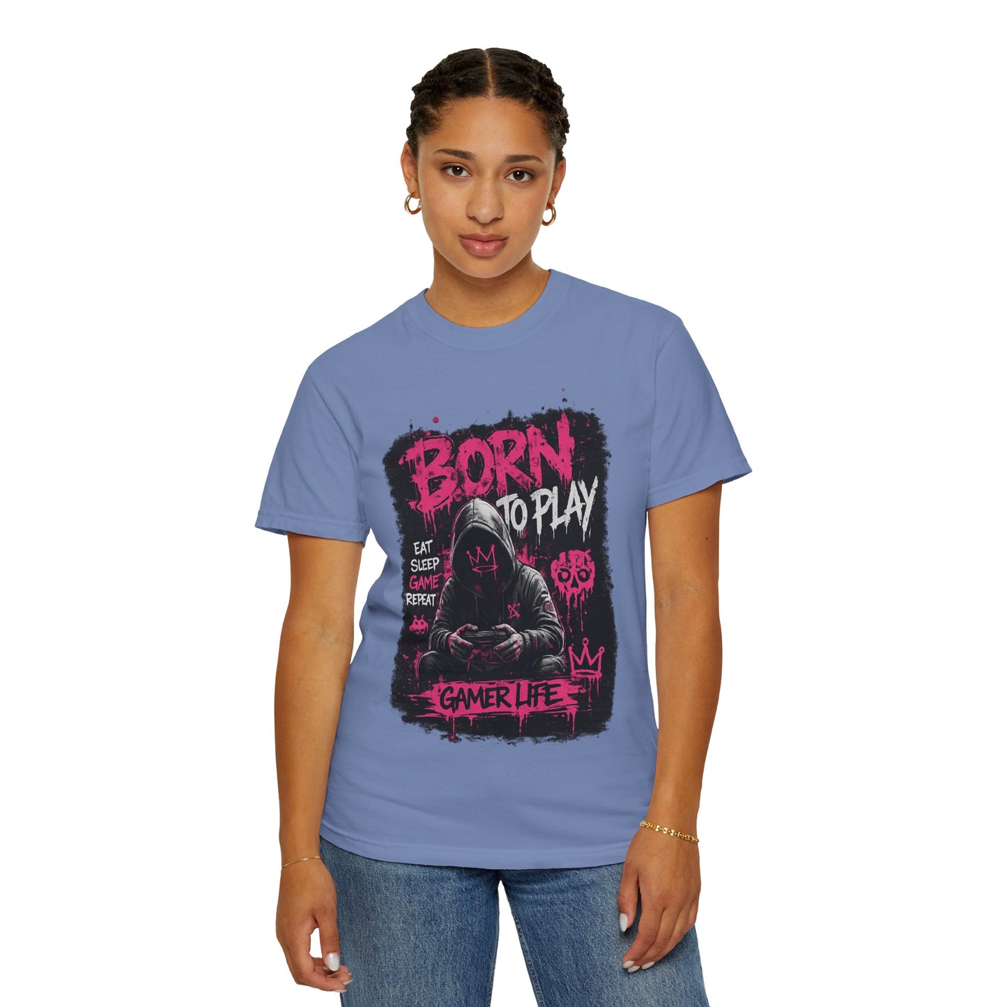 Gamer Life T-Shirt — "Born to Play" Hooded Player Graphic Tee
