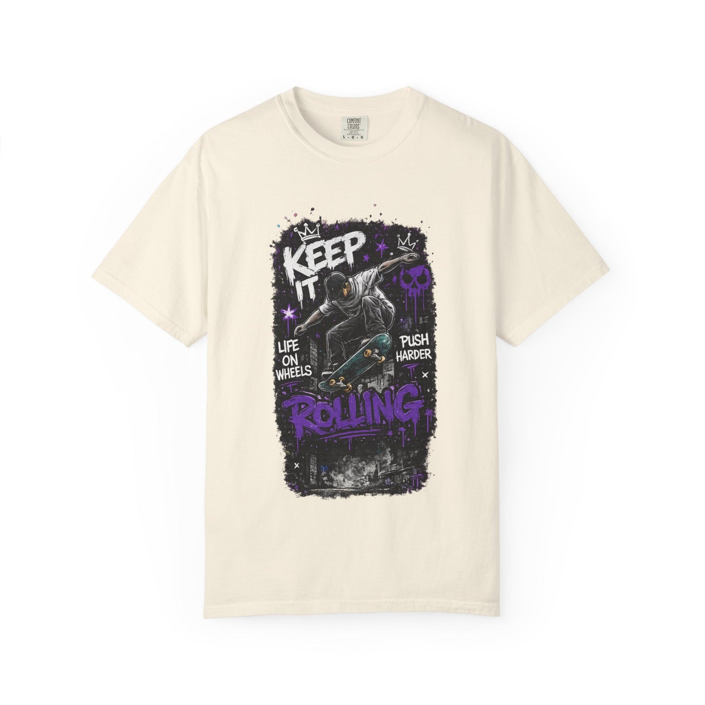 Keep It Rolling Skateboard T-Shirt — "Keep It Rolling" Graphic Tee