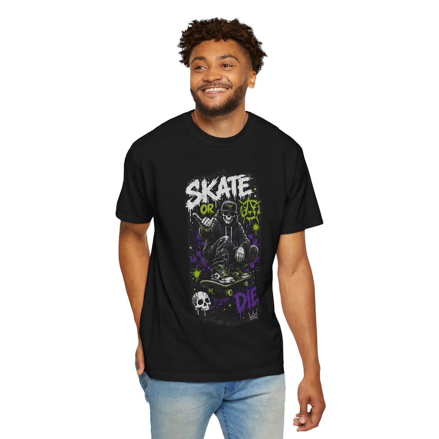 Skate or Die Graphic T‑Shirt — Grim Reaper Skateboard Tee