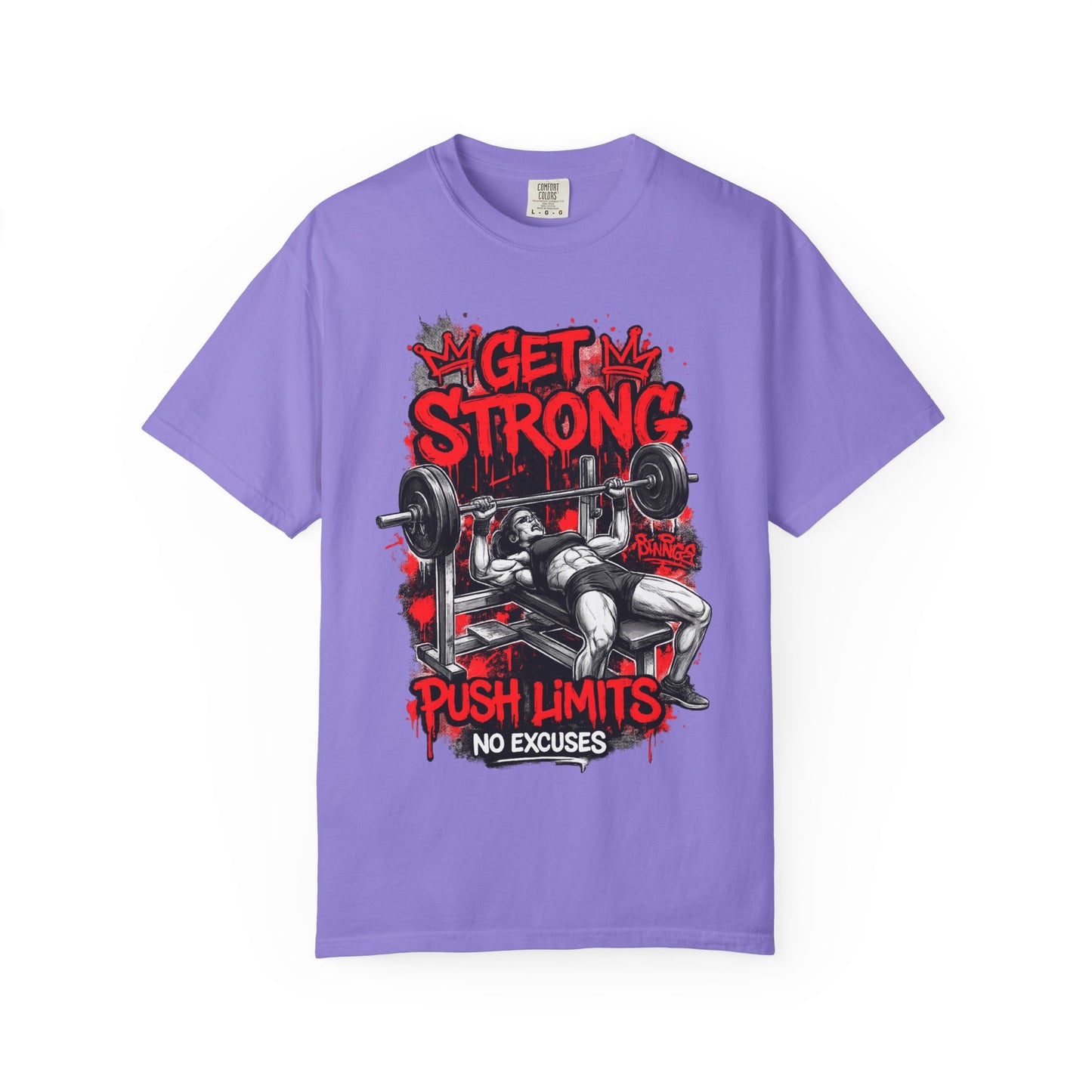 Get Strong Bench Press T-Shirt — Push Limits, No Excuses Gym Tee