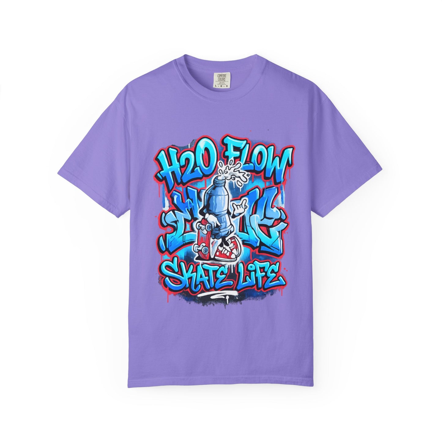 H2O Flow Skate Life T-Shirt | Graffiti Soda Can Skateboard Design