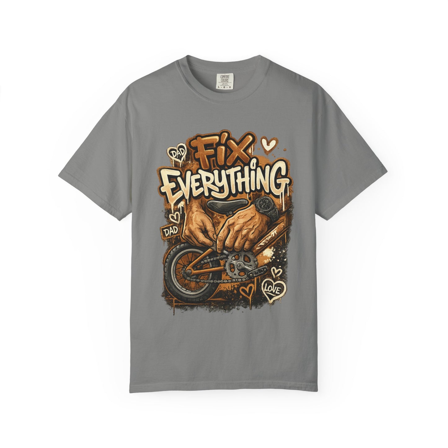 Fix Everything hands repairing bicycle T-Shirt | mechanic repair art