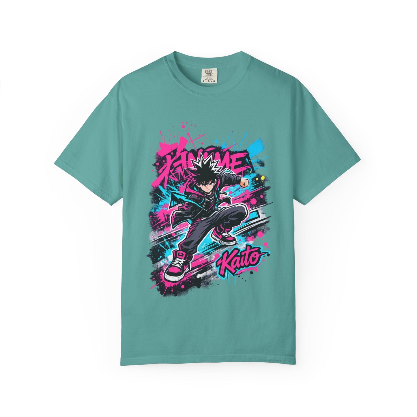 Skater Kaito Graphic T-Shirt — Neon Anime Streetwear
