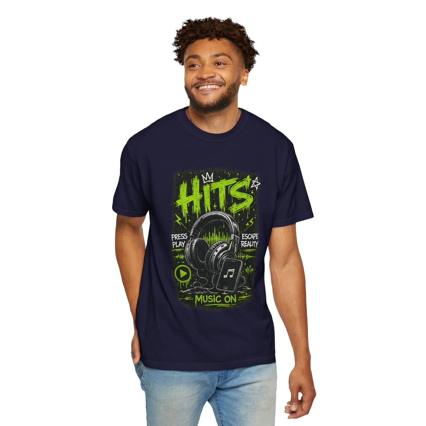 Hits Headphones Graphic T-Shirt — Music On Streetwear Tee
