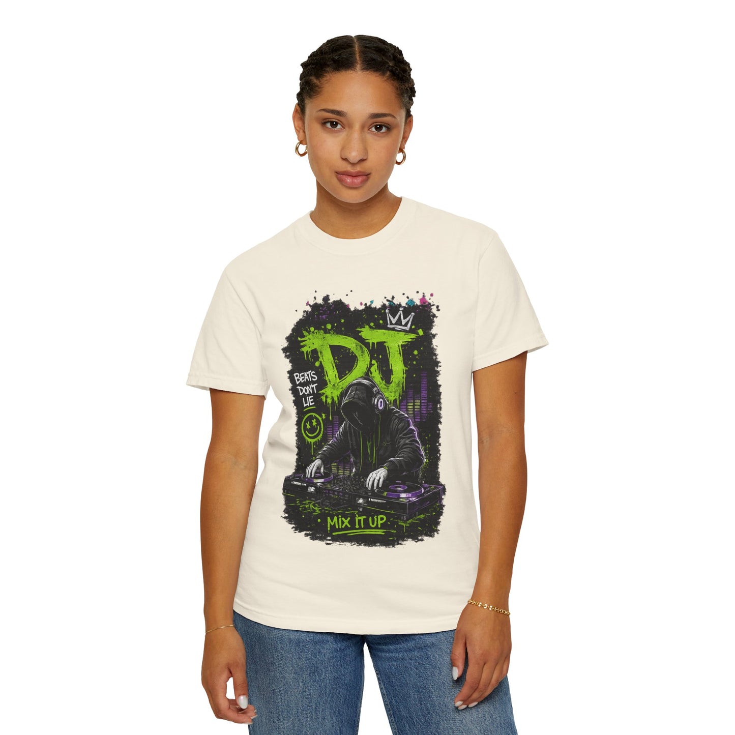 DJ Graffiti T-Shirt — "Beats Don’t Lie / Mix It Up" Streetwear Tee