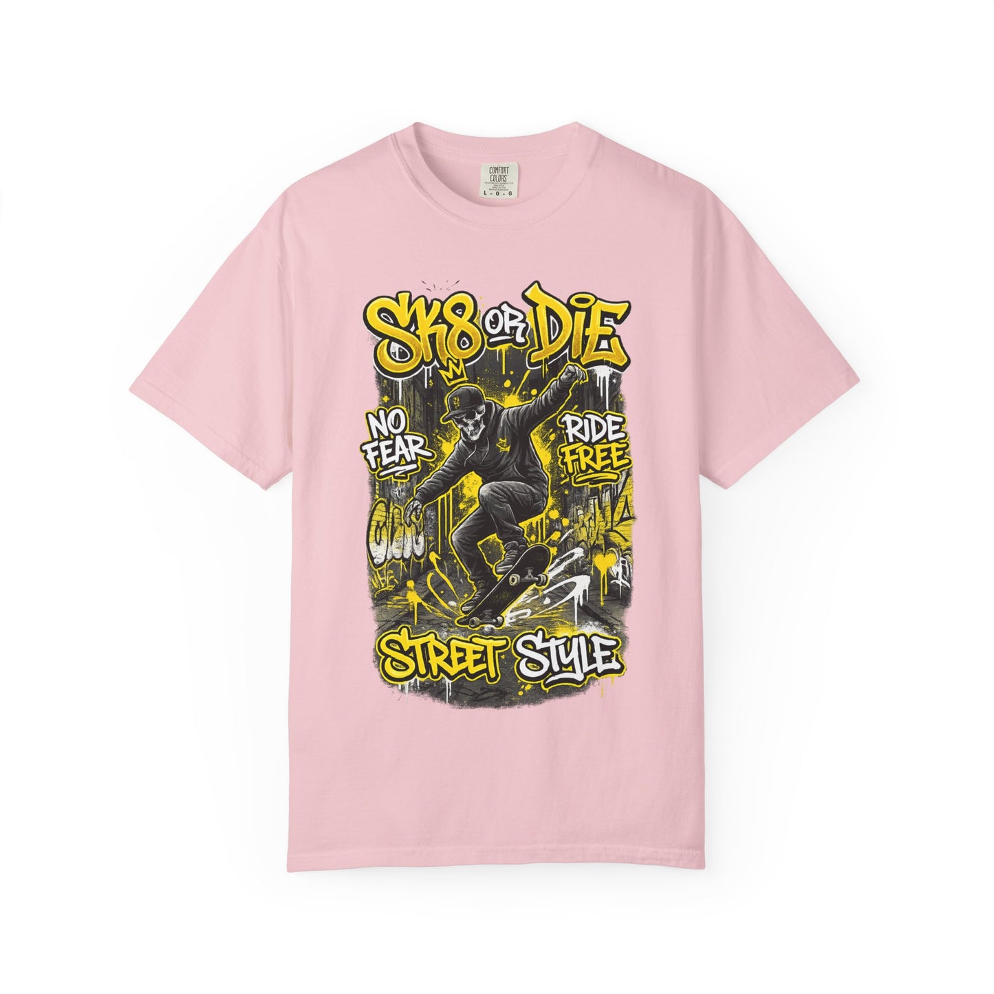 Skate or Die Street Style T-Shirt — Skateboard No Fear, Ride Free Graphic Tee