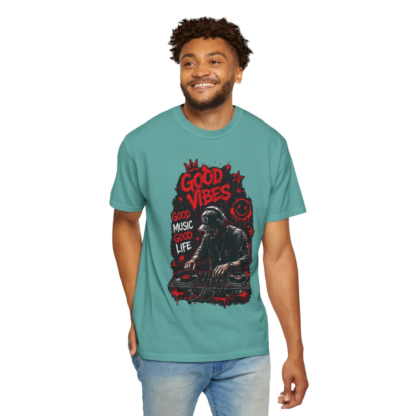 Good Vibes DJ T-Shirt — 'Good Music Good Life' Graphic Tee