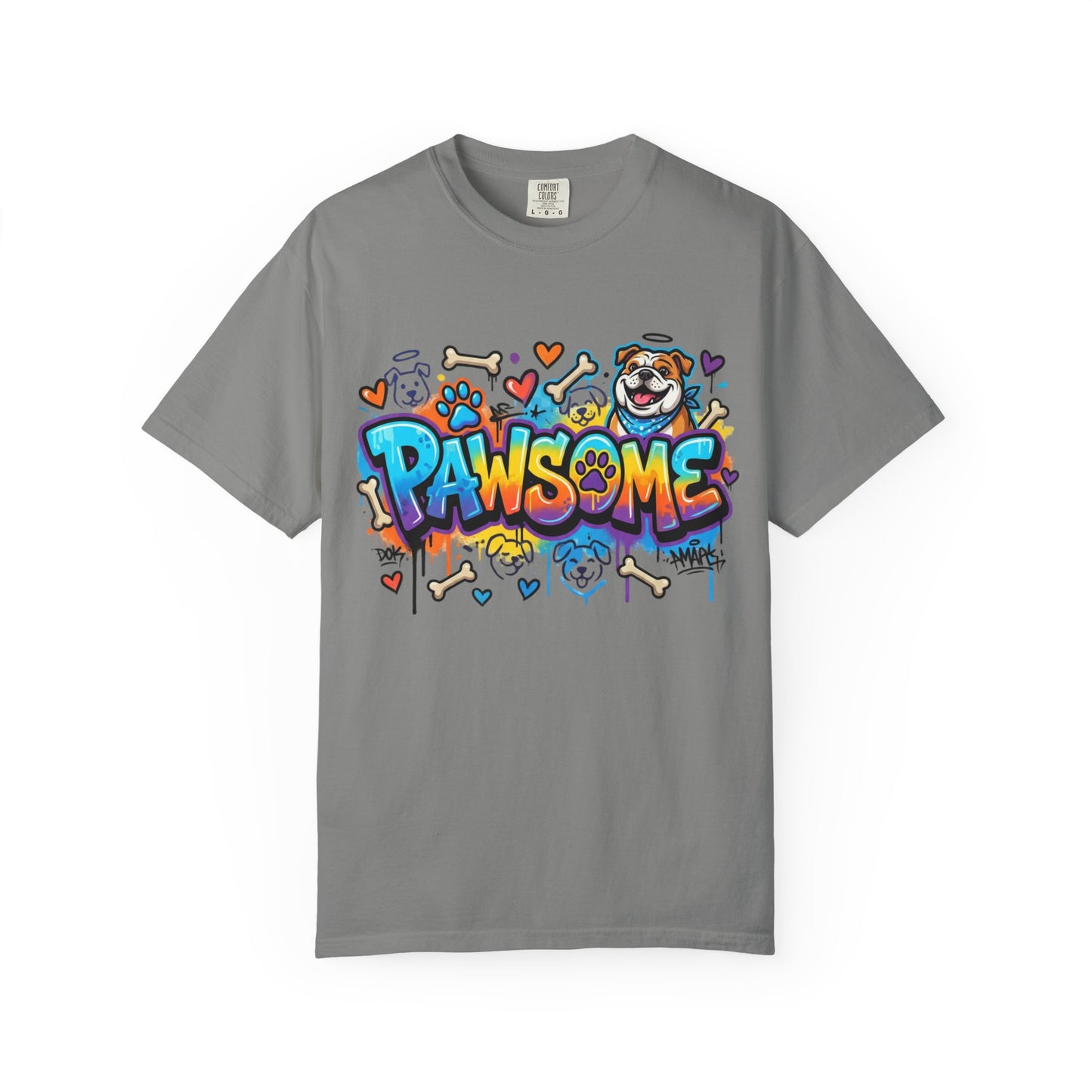 Pawsome Graffiti Dog T-Shirt — Colorful Pet Lover Tee