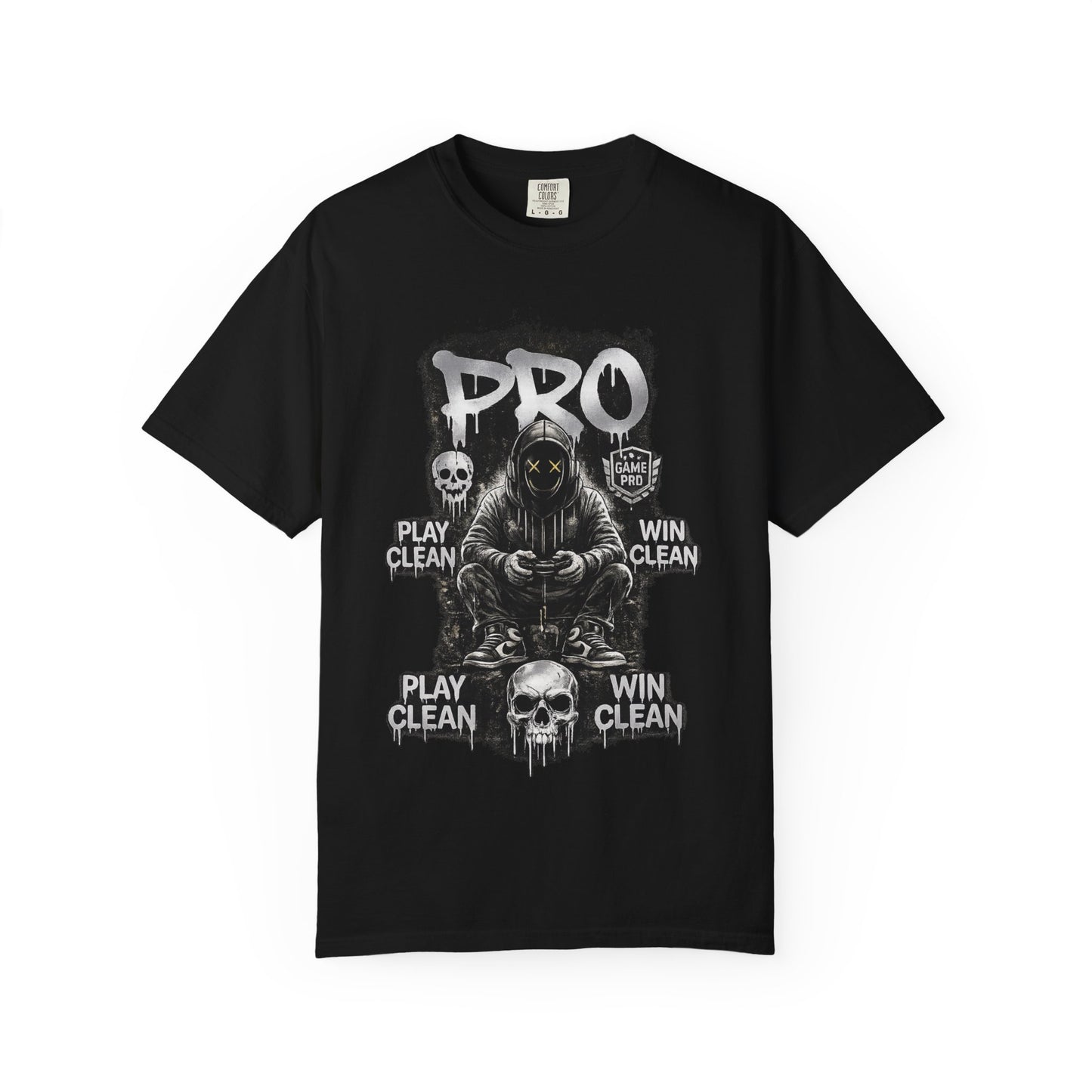 Pro Gamer Grim Reaper T-shirt | Play Clean Win Clean, Skull Controller Design