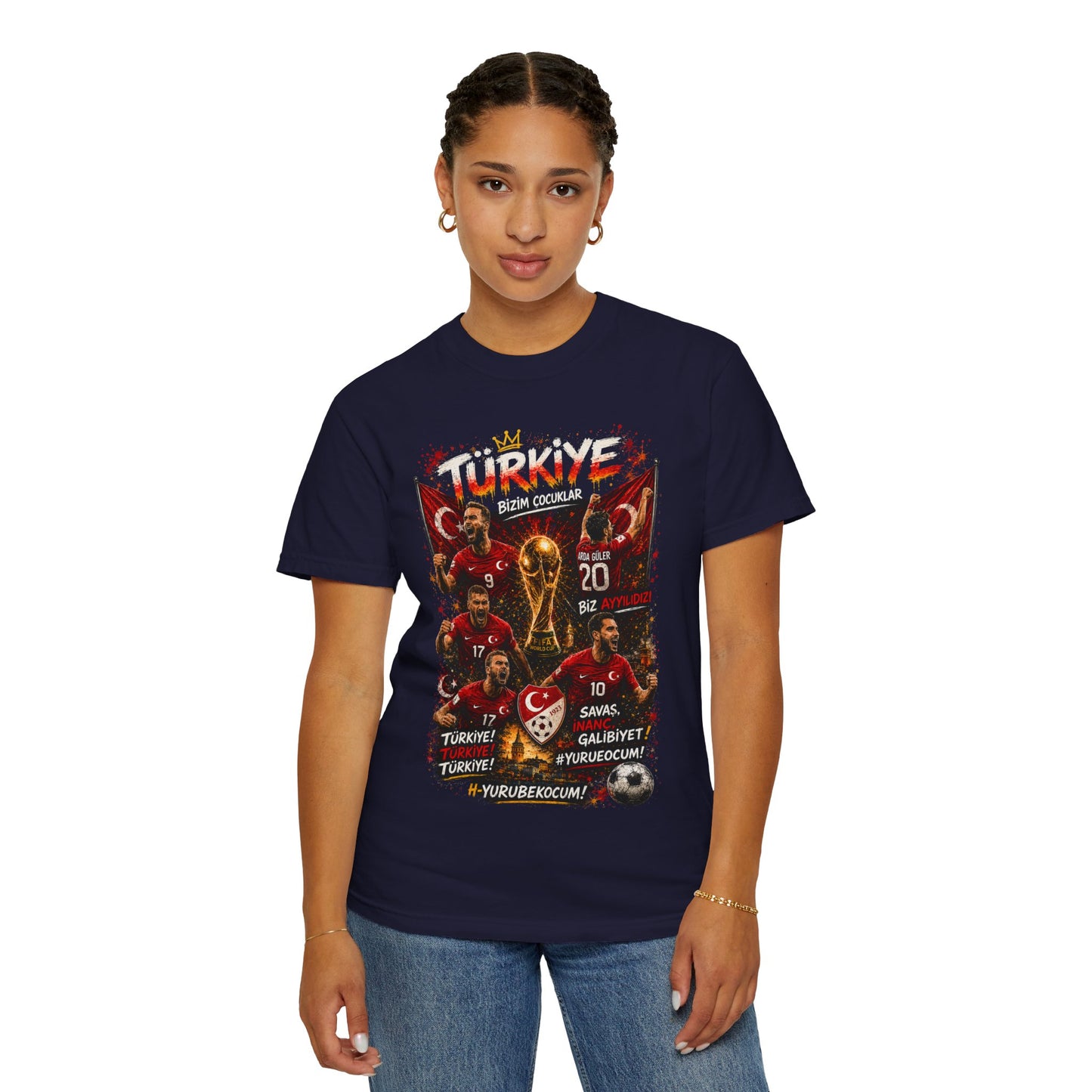 Turkey Football Champions T-Shirt | World Cup Trophy, Players, Turkish Flag