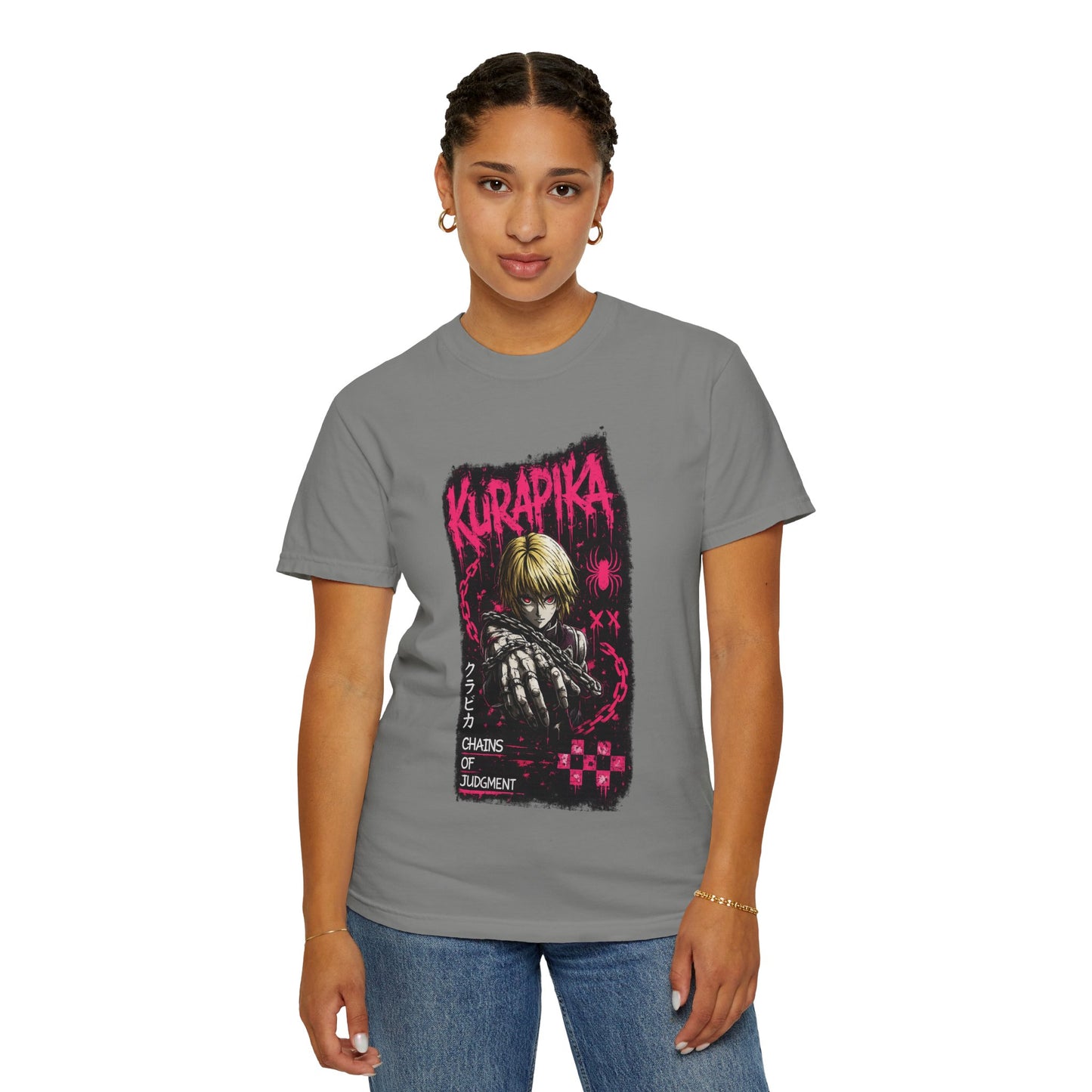 Kurapika Graphic T-Shirt — Anime Thriller 'Chains of Judgment' Tee