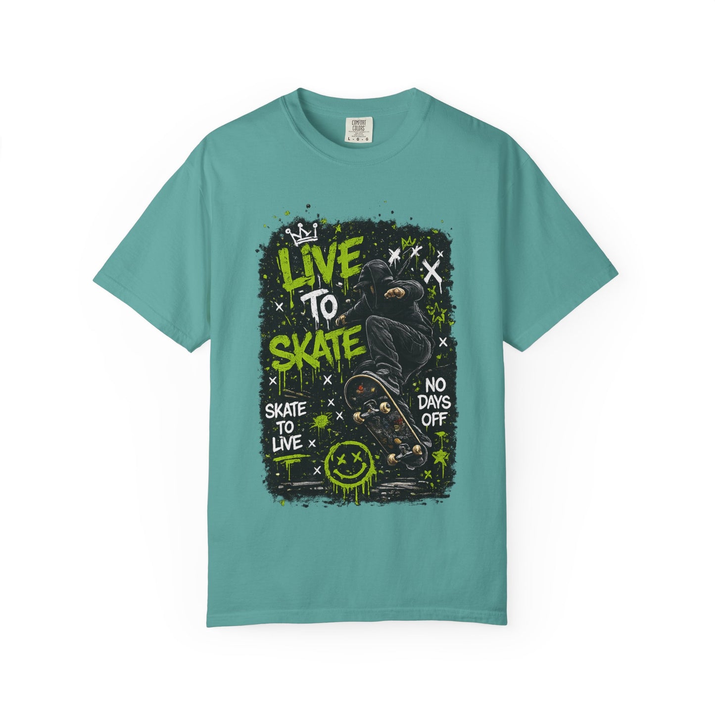 Live to Skate Graphic T-Shirt – Skateboarder Streetwear Tee
