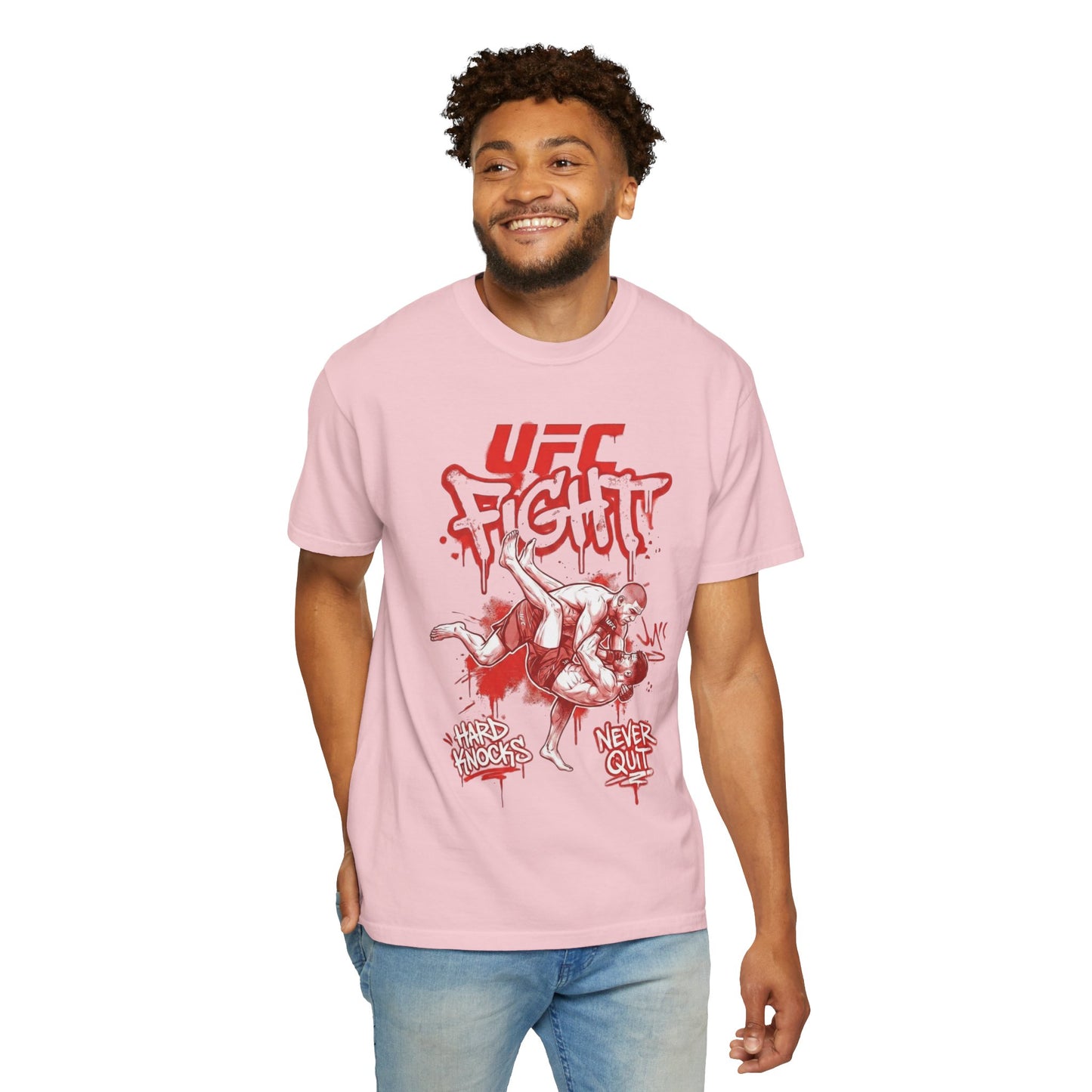 UFC Fight T-Shirt — 'Never Quit' MMA Graphic Tee