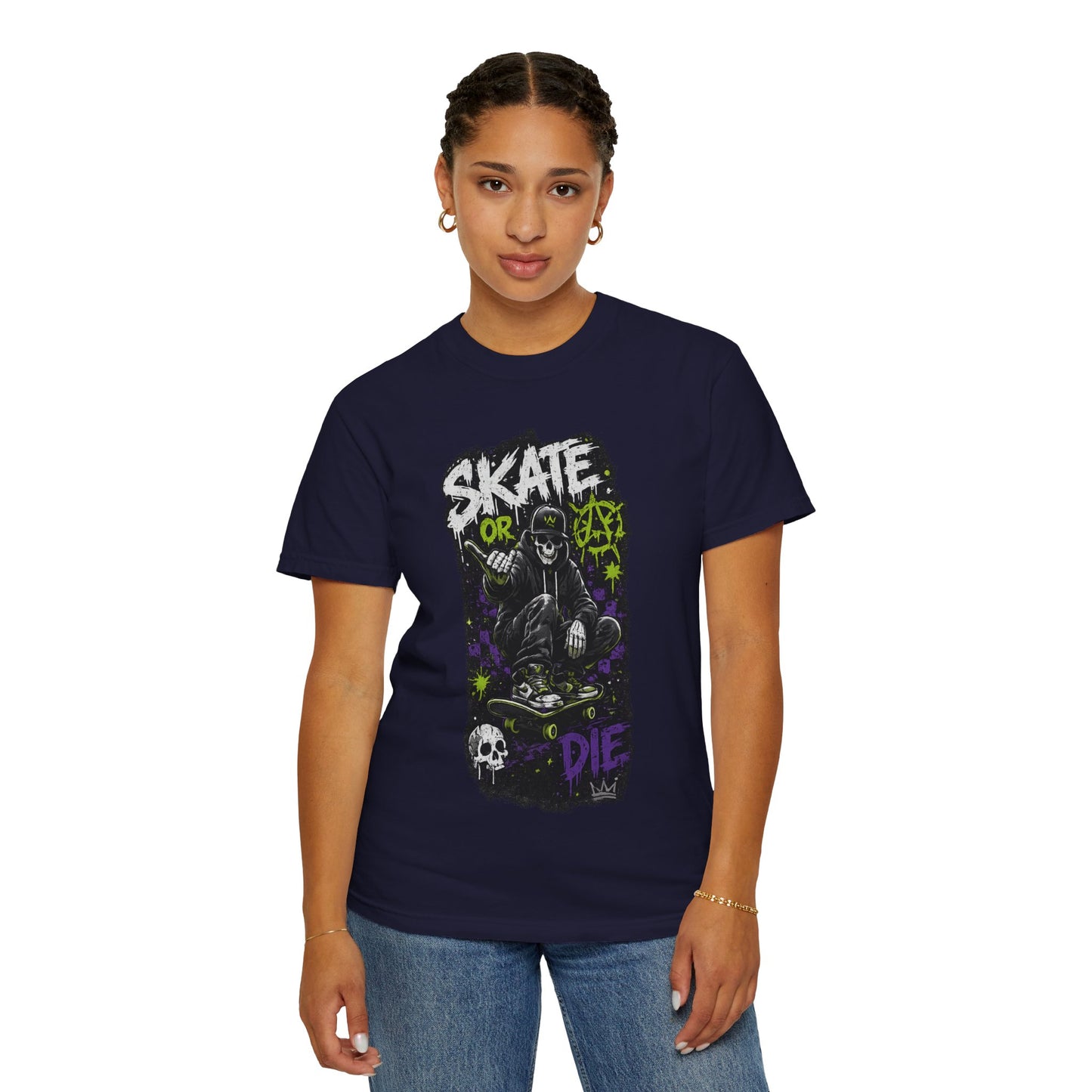 Skate or Die Graphic T‑Shirt — Grim Reaper Skateboard Tee