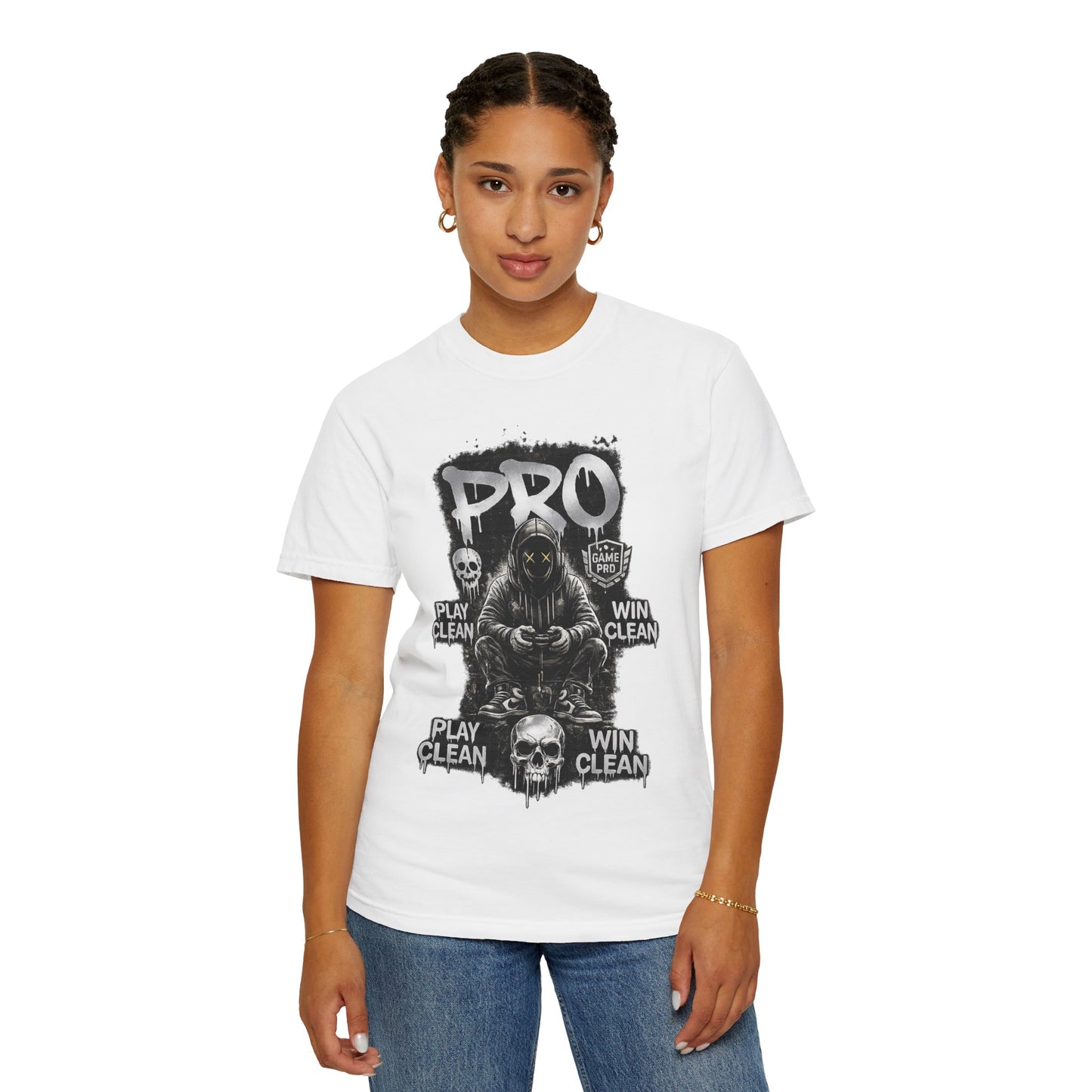 Pro Gamer Grim Reaper T-shirt | Play Clean Win Clean, Skull Controller Design