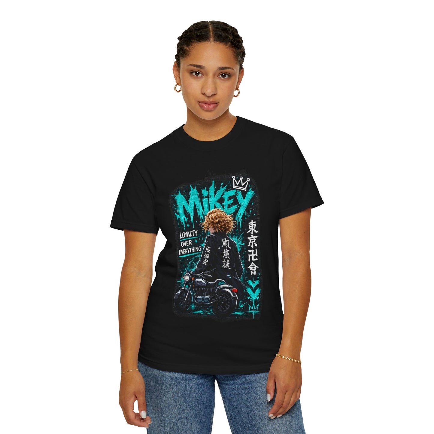 Mikey Motorcycle Graphic T-Shirt — "Loyalty Over Everything" Anime Streetwear