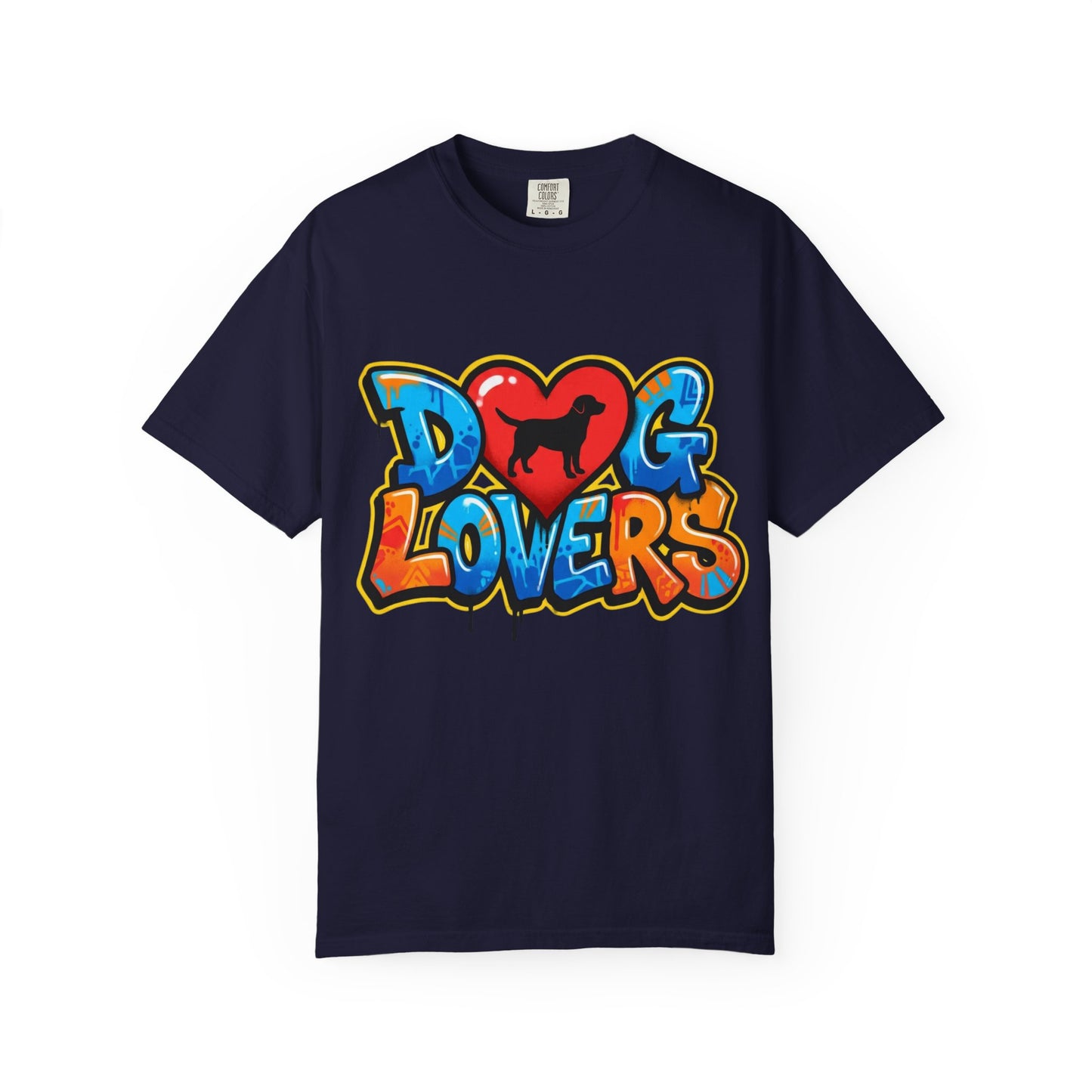 Dog Lovers Graffiti T-Shirt — Heart & Silhouette Pet Lover Tee