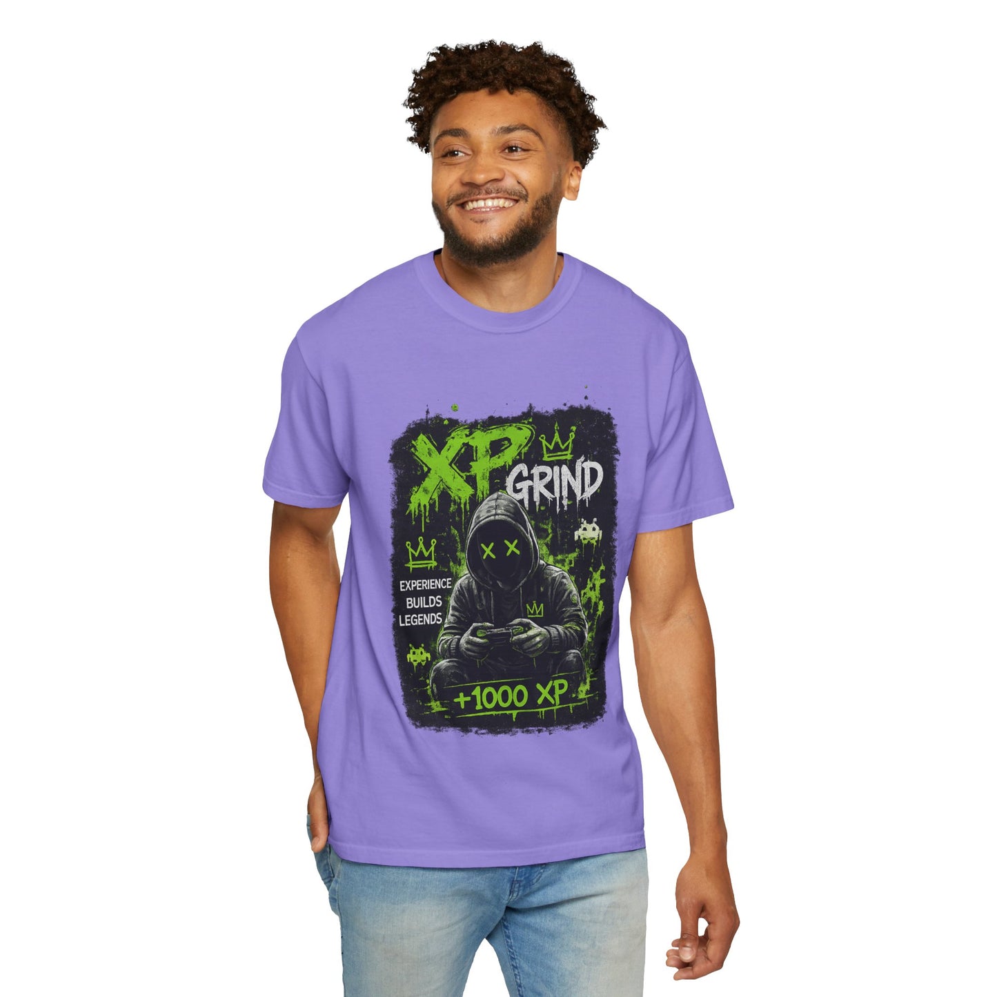 XP Grind Gamer T-Shirt — +1000 XP Hoodie-Style Graphic Tee for Gamers