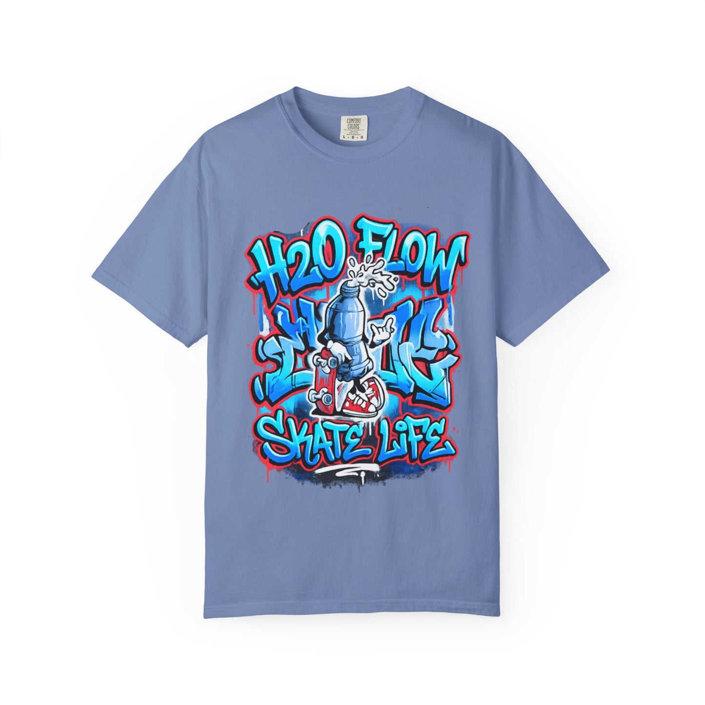 H2O Flow Skate Life T-Shirt | Graffiti Soda Can Skateboard Design