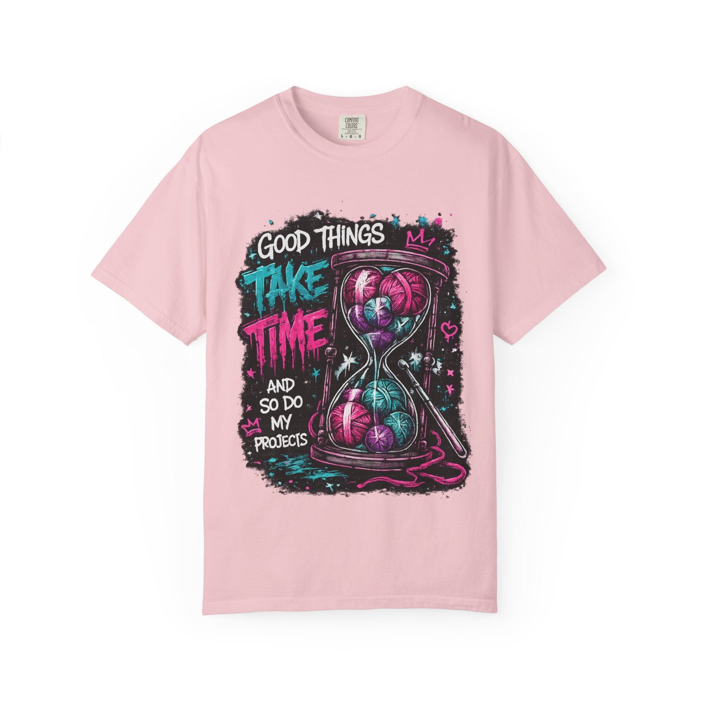 Motivational Hourglass T-Shirt — "Good Things Take Time" Graphic Tee