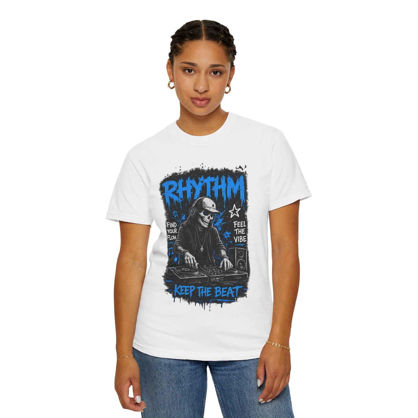 Rhythm DJ Skull Keep The Beat T-Shirt | Music Graphic Tee