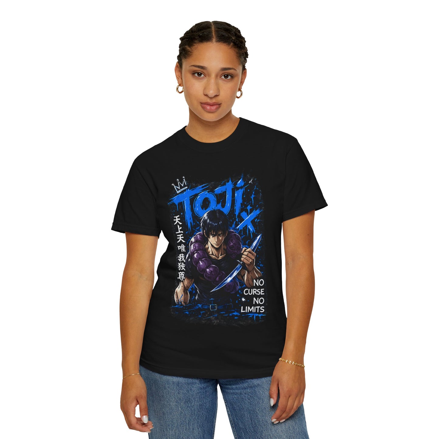 Toji Swordfighter Anime T-Shirt — 'No Curse, No Limits' Graphic Tee