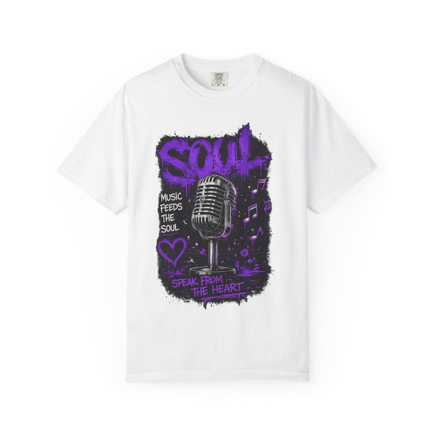 Soul Microphone T-Shirt — "Music Feeds the Soul" Vintage Mic Tee