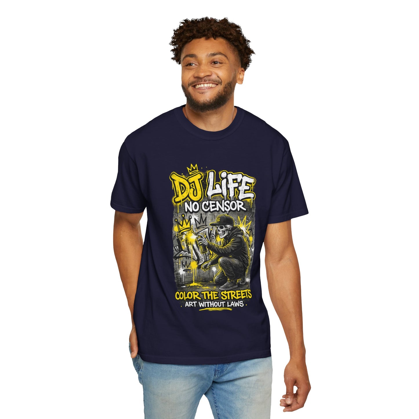 DJ Life No Censor Graphic T-Shirt — Street Art Gorilla "Color the Streets" Tee