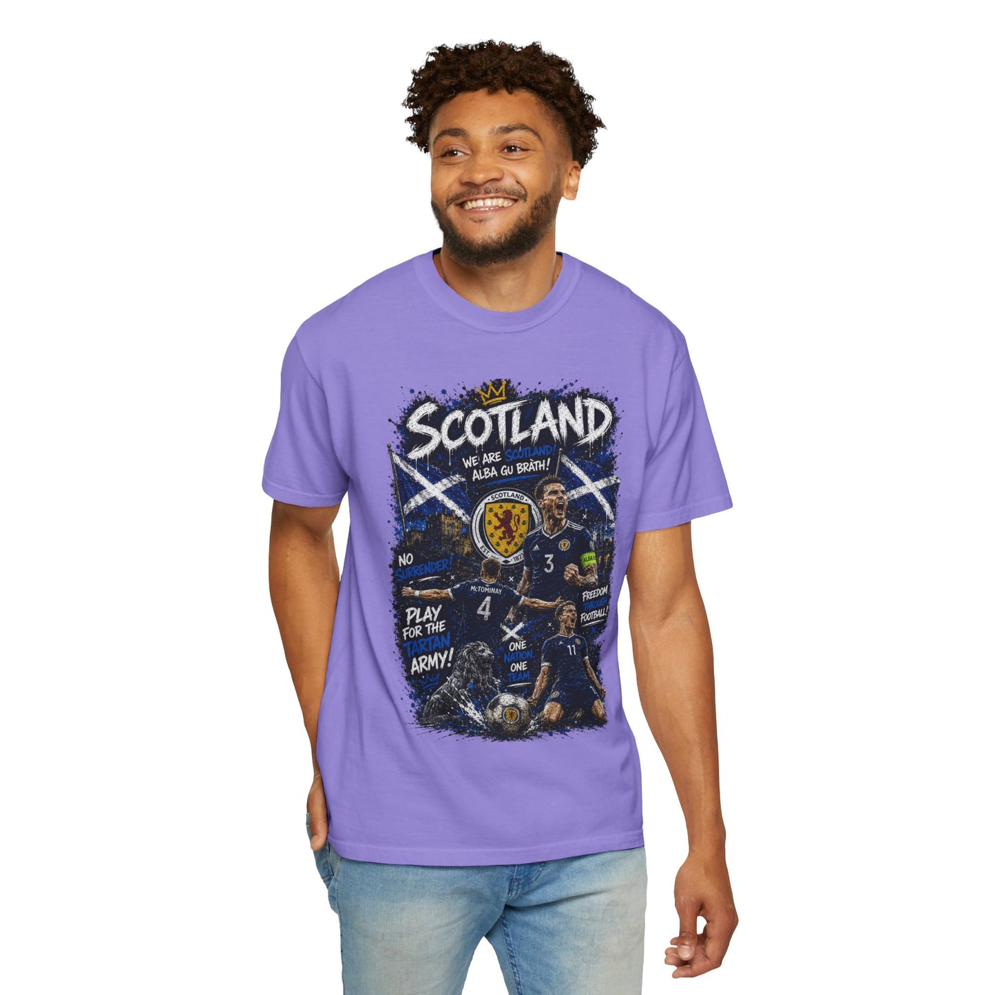 Scotland Football Players T-shirt | Scottish Soccer Crest, Saltire Graphics
