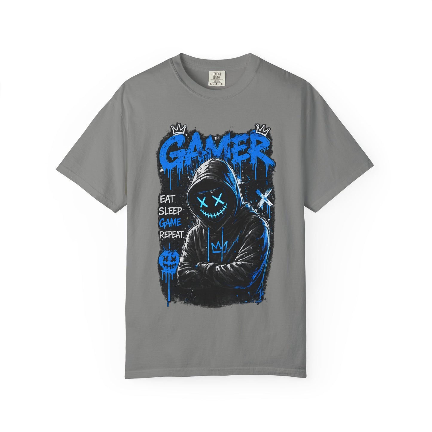 Gamer Hoodie Graphic T-Shirt — "Eat Sleep Game Repeat" Streetwear Tee